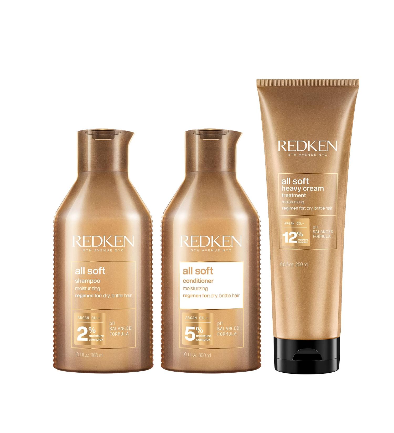 Redken All Soft Trio: Shampoo, Conditioner, and Heavy Cream Treatment for Dry/Brittle Hair - Buy Online on GoSupps.com