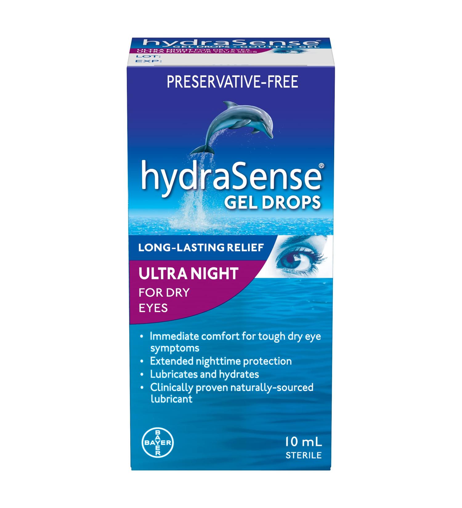 HydraSense Gel Drops 10ml Night Therapy for Dry Eyes - Buy Online on GoSupps.com