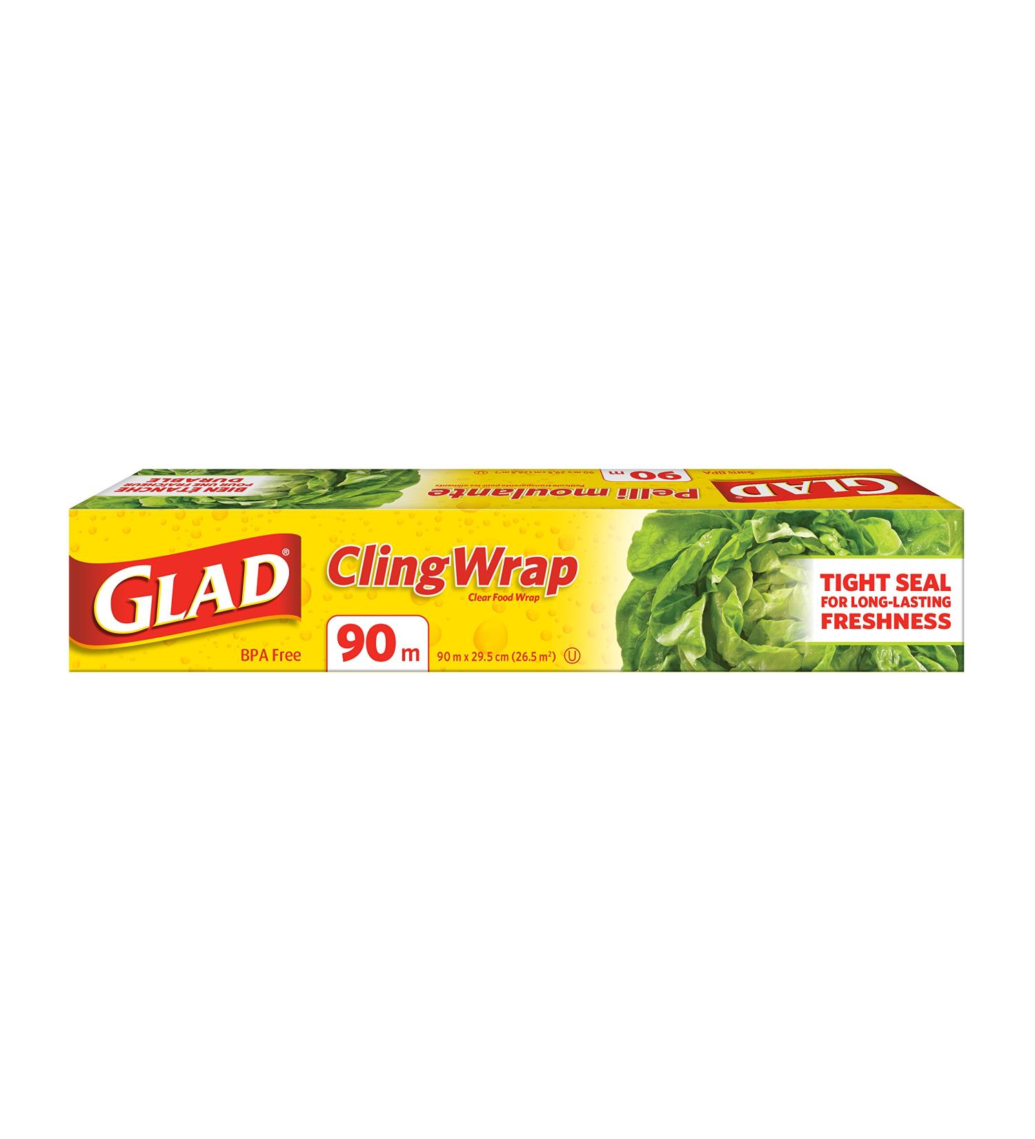 Glad ClingWrap Plastic Wrap 90 Metre Roll Made in Canada of Global Components - Buy Online on GoSupps.com