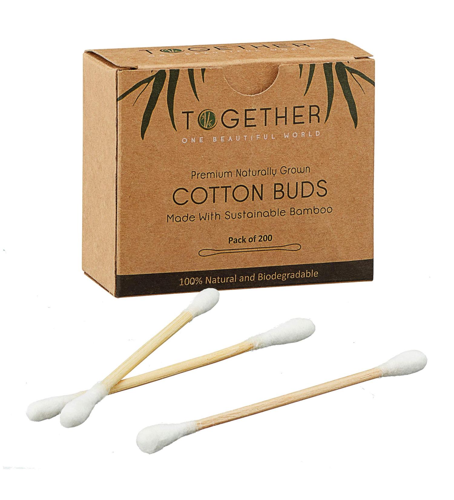Buy Biodegradable Bamboo Cotton Buds - 200 Plastic-Free Earbuds for Eco-Friendly Cleaning - Buy Online on GoSupps.com