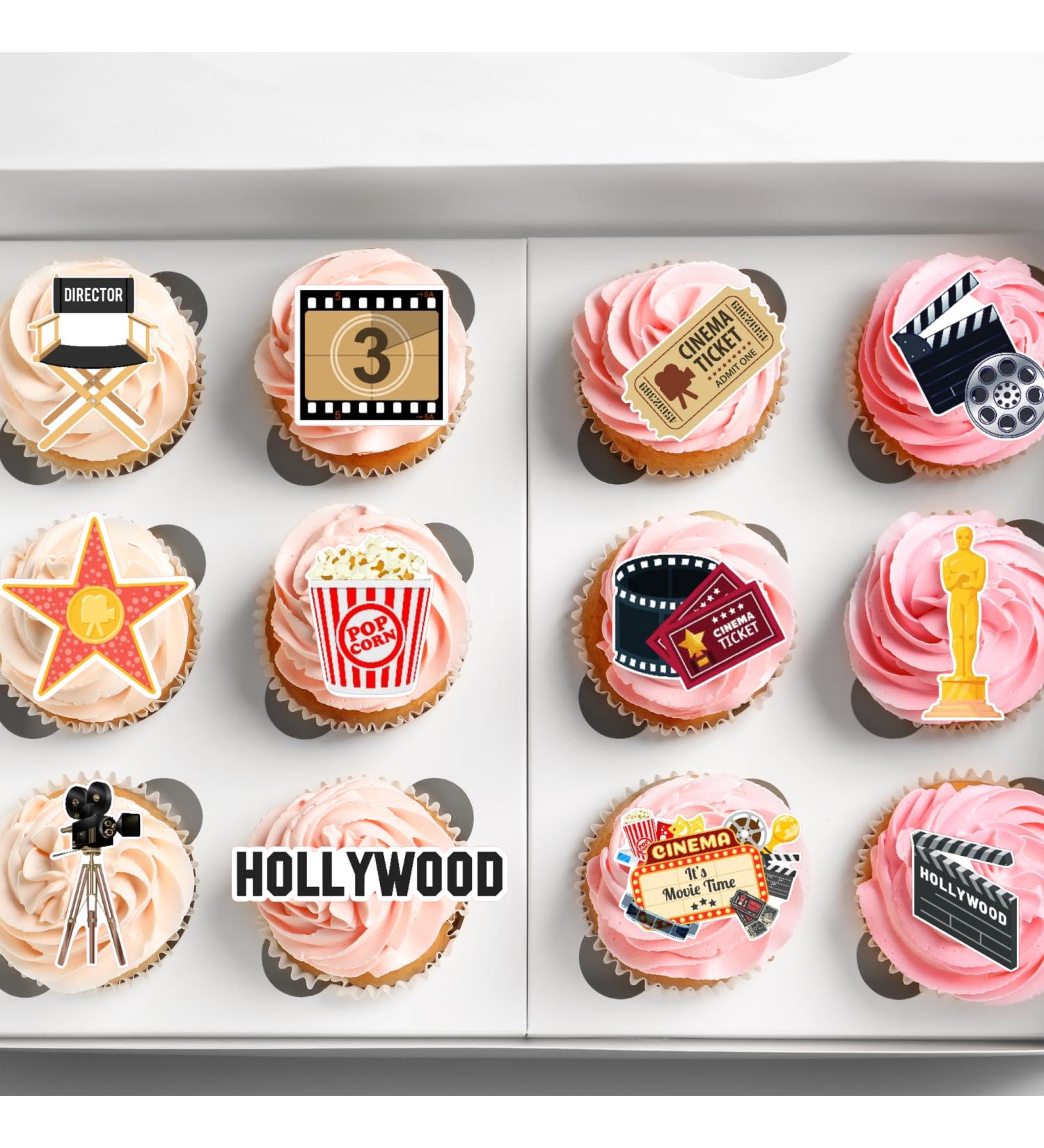 24 Hollywood Movie Star Edible Wafer Cupcake Toppers Cake Decoration Decor - Buy Online on GoSupps.com