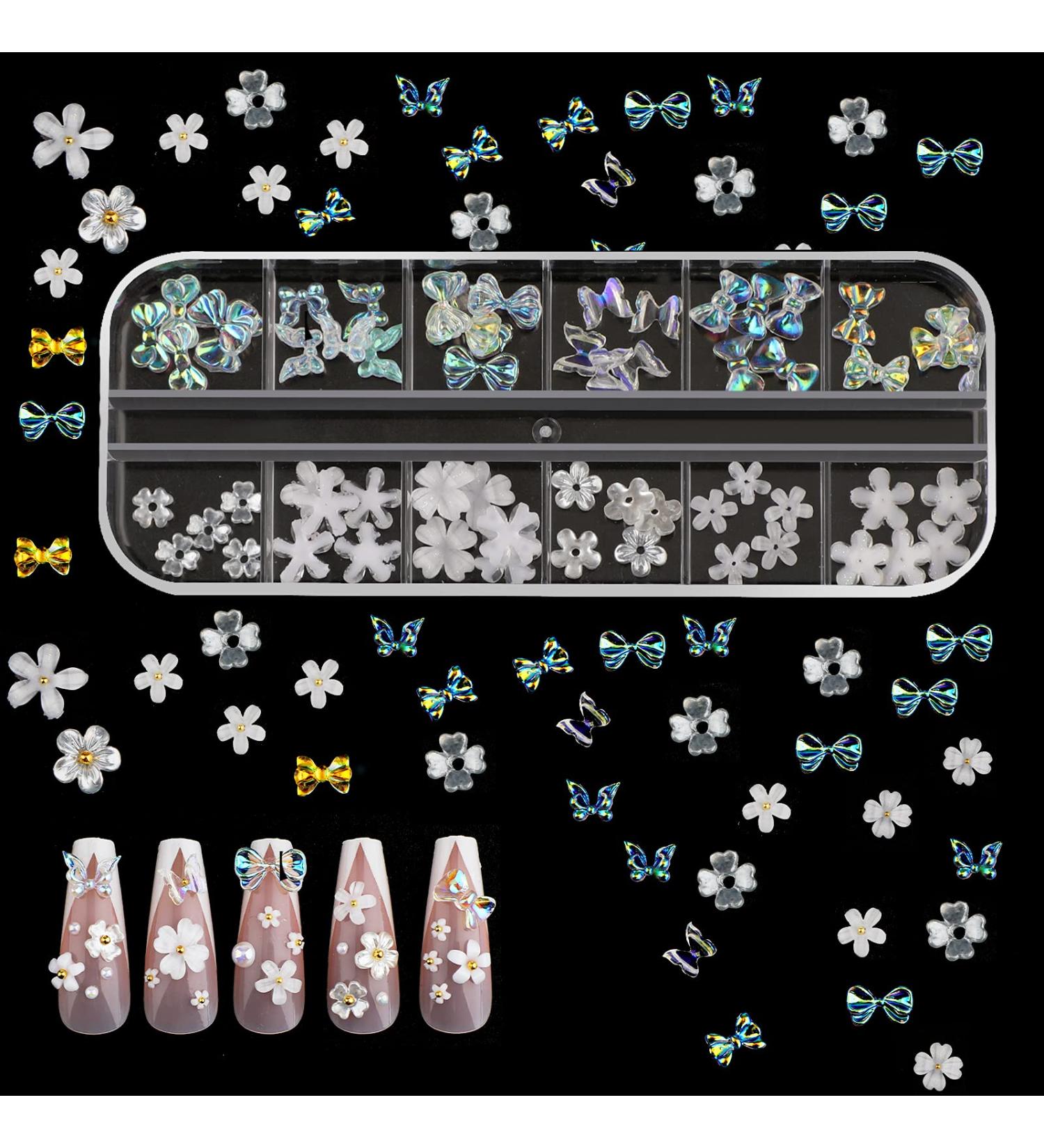 Savita 3D Acrylic Butterfly Flowers for Nails - 60pcs, 12 Sizes - DIY Nail Art Charms for Flat Nails - Colorful Flash - Jewelry Making Accessories - Buy Online on GoSupps.com