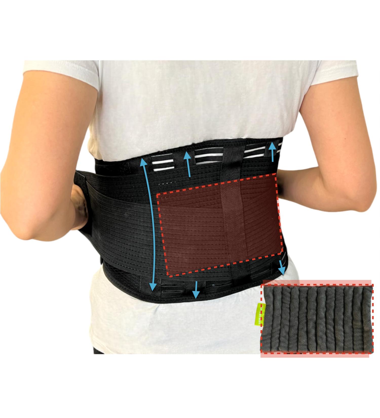 Back Brace Support Belt for Pain Relief | Adjustable Lumbar Support for Sciatica Scoliosis & Herniated Disc - Removable Microwavable Heat Pad (Medium - Buy Online on GoSupps.com