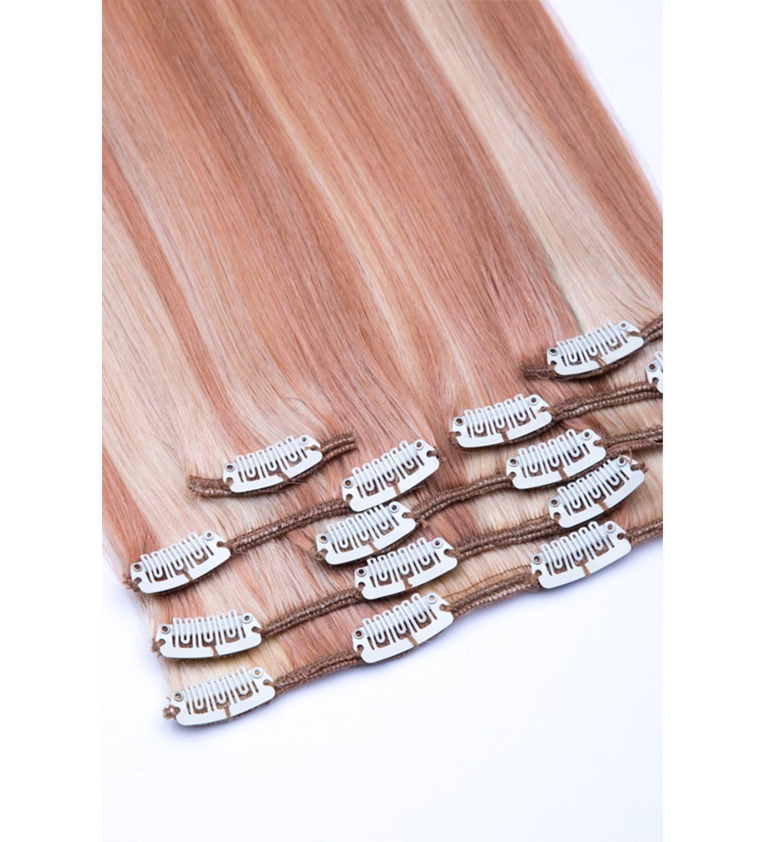 100% Real Hair Clip-In Extensions Set | 70g 45cm | Honeyblond-Bright Light Blonde (No. 27/613) | International Shipping Available - Buy Online on GoSupps.com