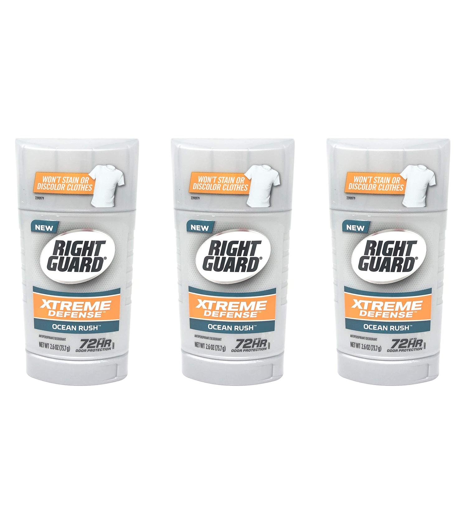 Right Guard XTreme Defense Ocean Rush Antiperspirant Deodorant 2.6 oz - Pack of 3 - Buy Online on GoSupps.com