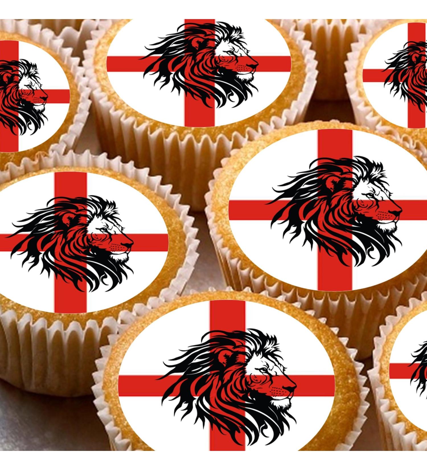24 edible English Lions style party decorations Cupcake Cake Toppers Wafer Rice Paper and precut - Buy Online on GoSupps.com