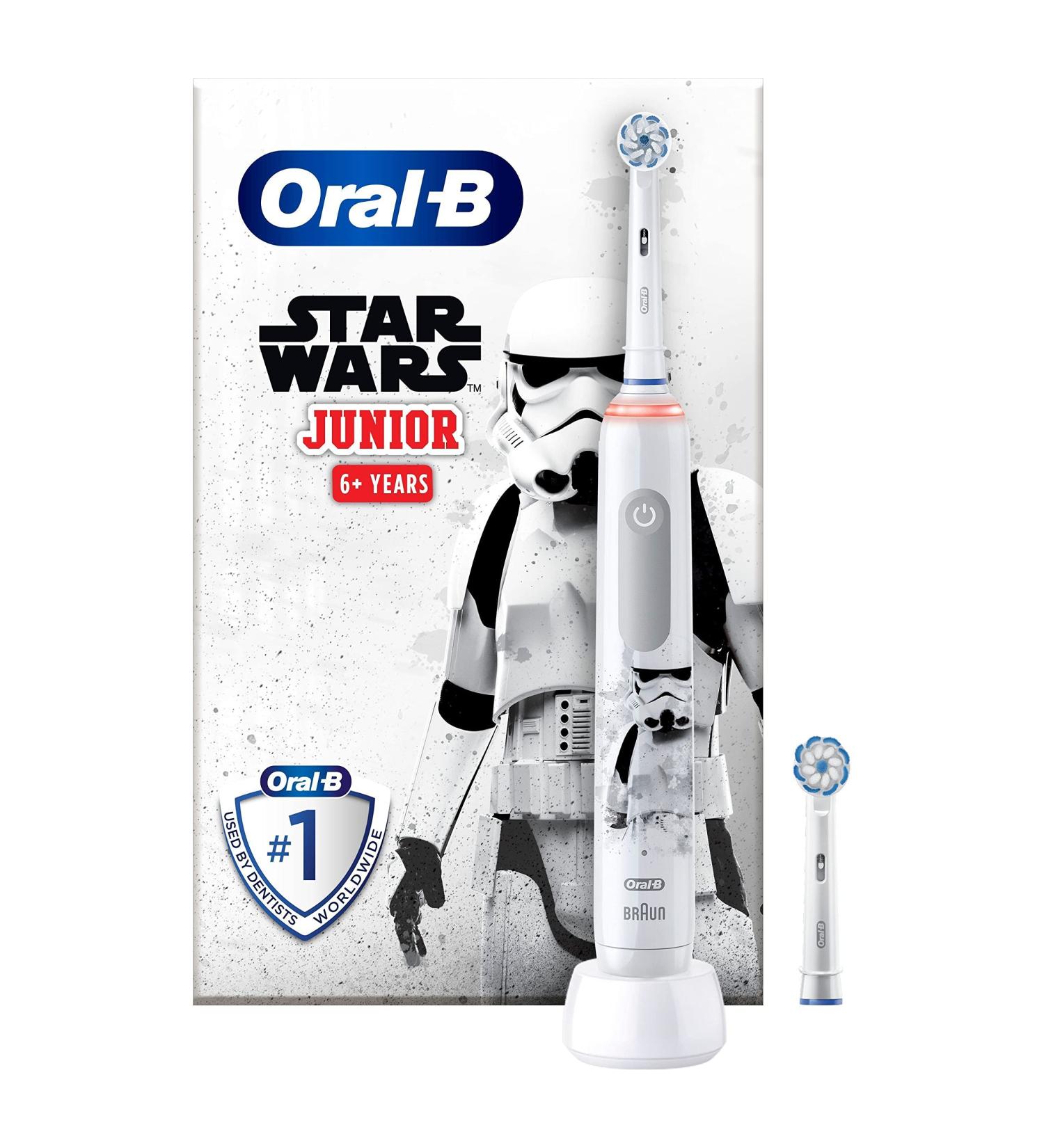 Buy Oral-B Junior Star Wars Electric Toothbrush for Kids 6+ | Soft Bristles 360 Cleaning Pressure Control 2 Modes & Timers - International Shipping Available - Buy Online on GoSupps.com