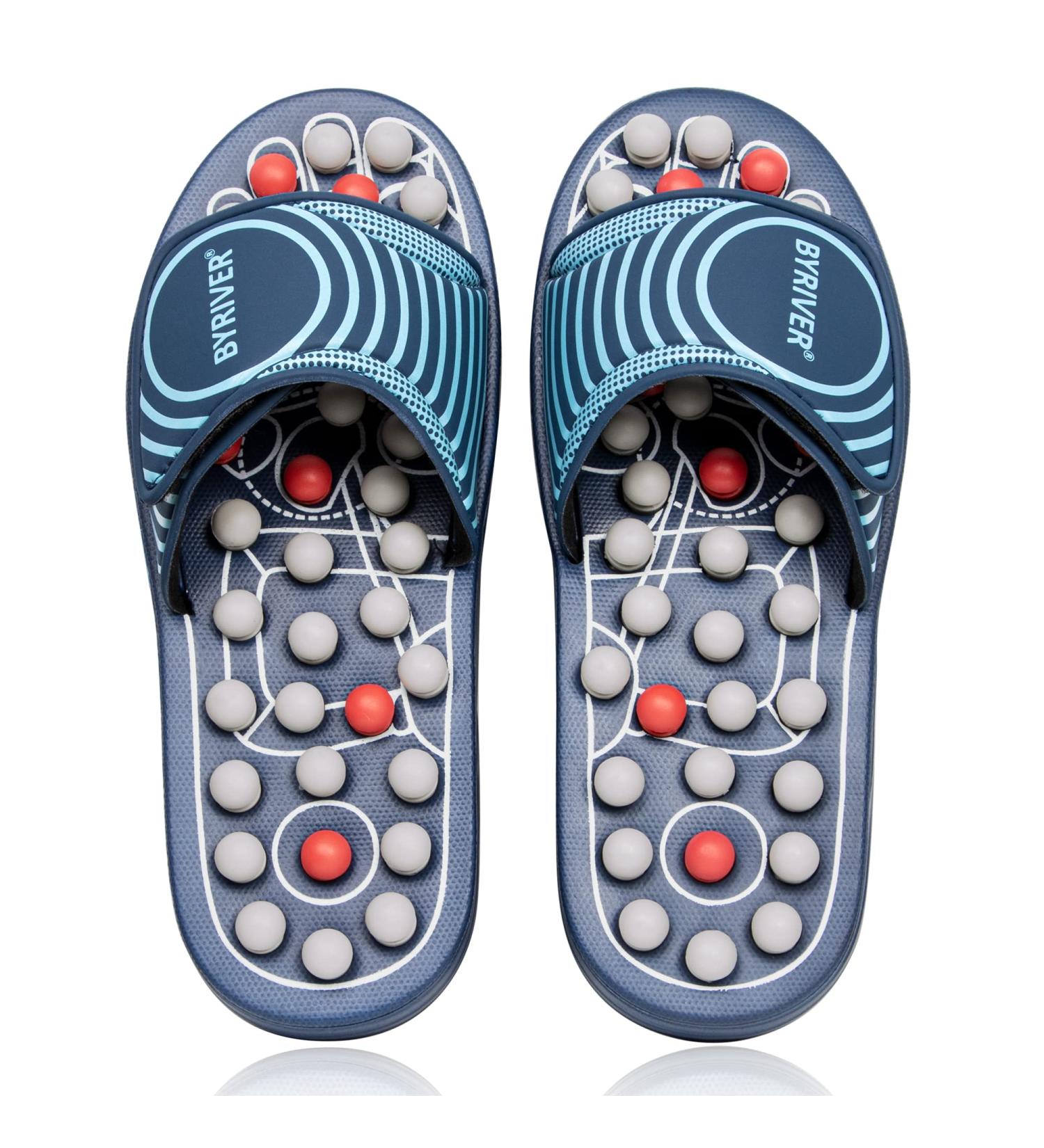 Byriver Acupressure Foot Massage Slippers - Reflex Zone Therapy Sandals for Blood Circulation & Foot Tension Relief (Size 05XL 45-46 Blue) - Shop Internationally! - Buy Online on GoSupps.com