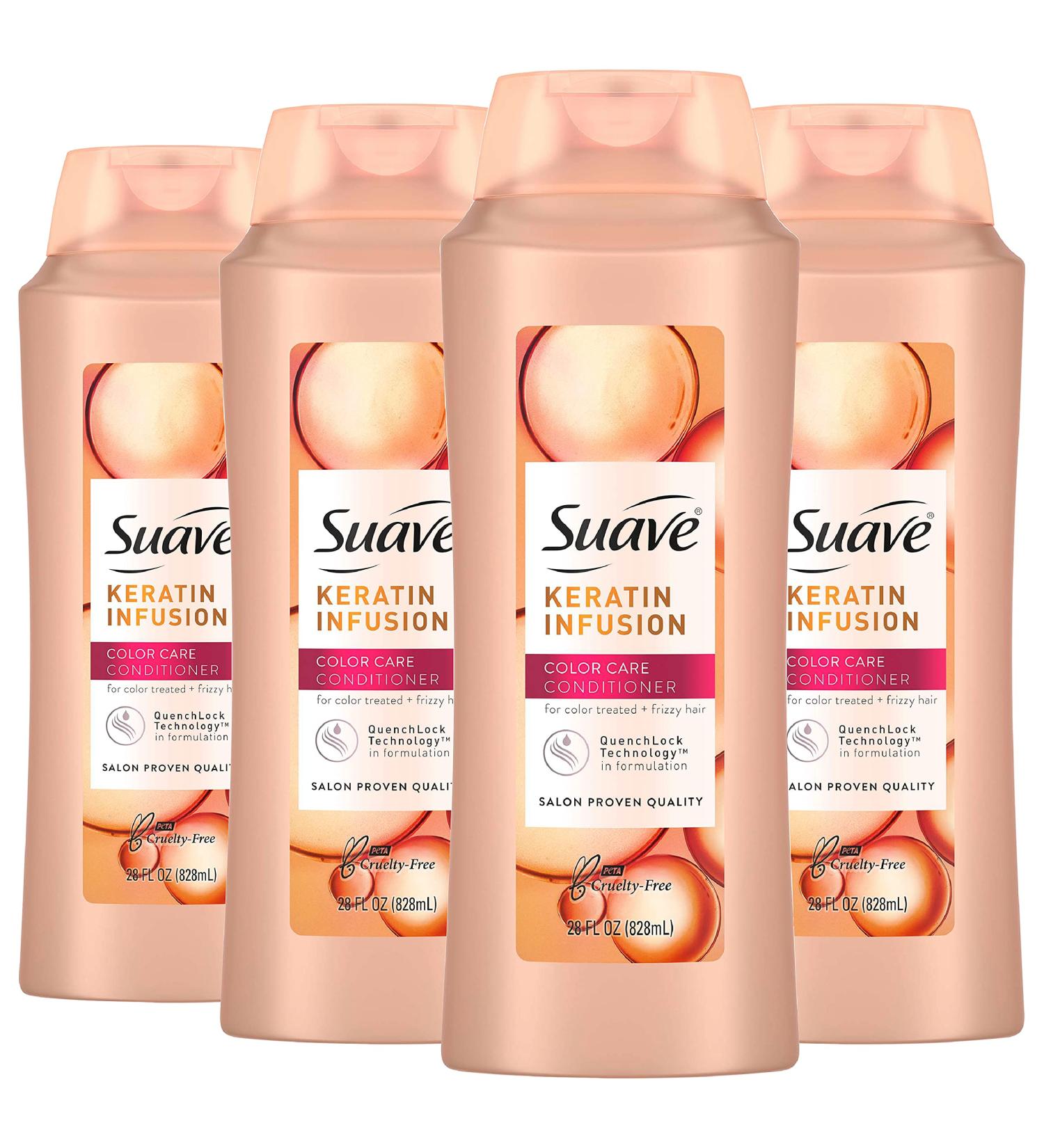 Suave Professionals Color Care Conditioner 28 oz - Pack of 4 | Keratin Infused | Frizz Control | Color-Treated Hair - Buy Online on GoSupps.com