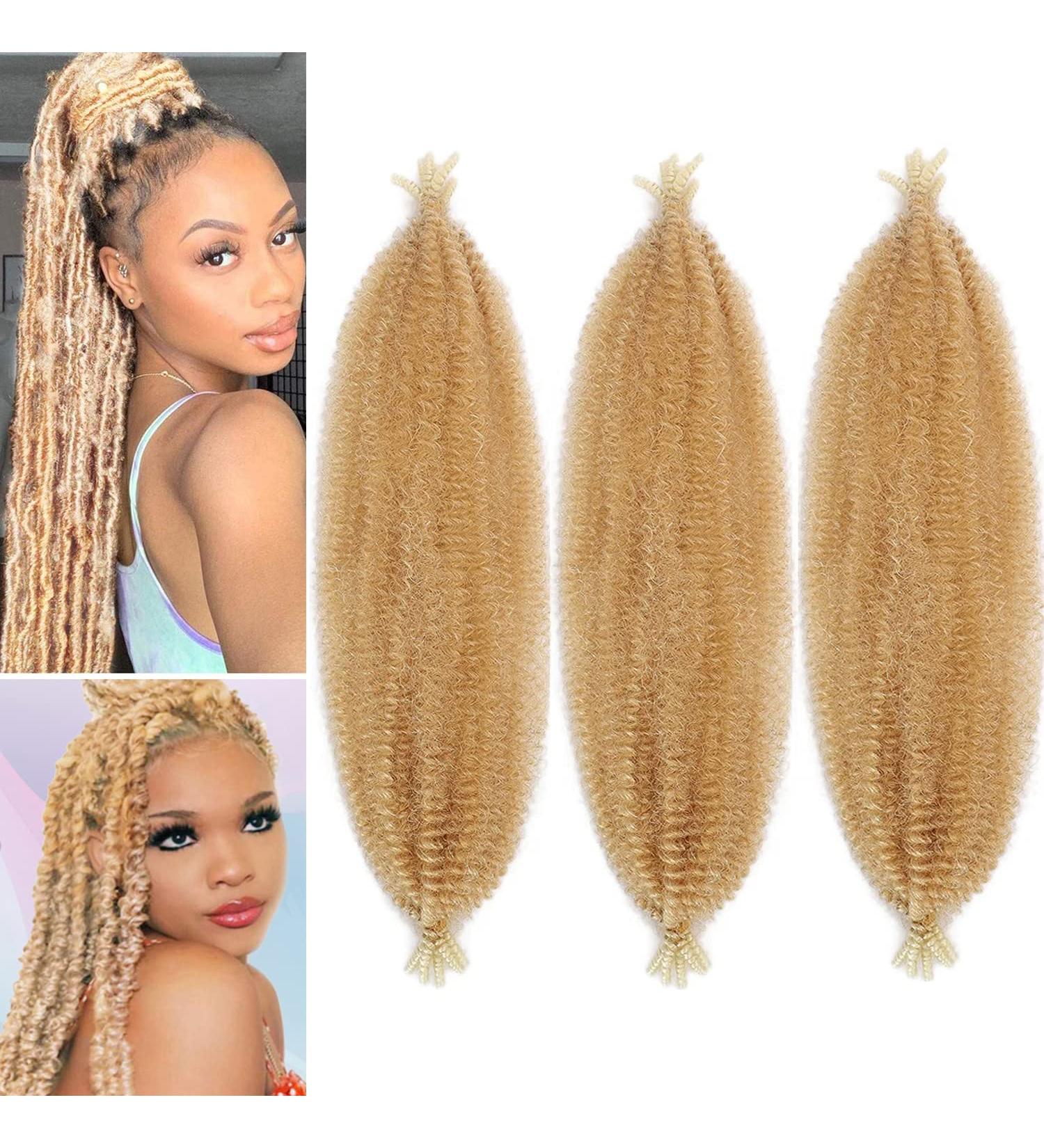 LPARMJIT Springy Afro Twist Hair Extensions - 24 Inch Kinky Marley Twist (Pack of 3) - Soft Butterfly Locs - 27/613 Color - International Shipping Available - Buy Online on GoSupps.com