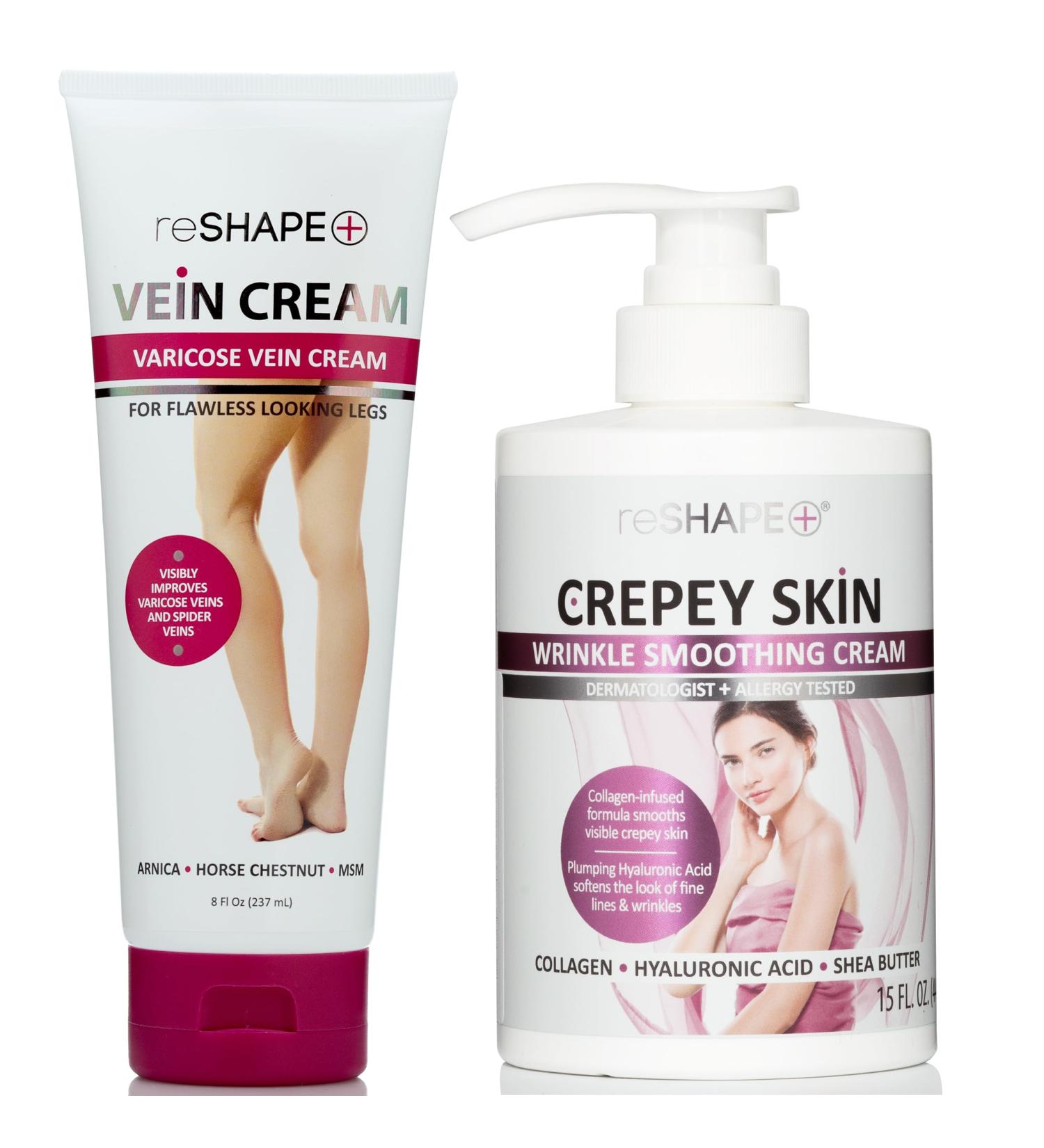 Reshape+ Crepey Skin Wrinkle Smoothing Cream + Varicose Vein Cream Set - Buy Online on GoSupps.com
