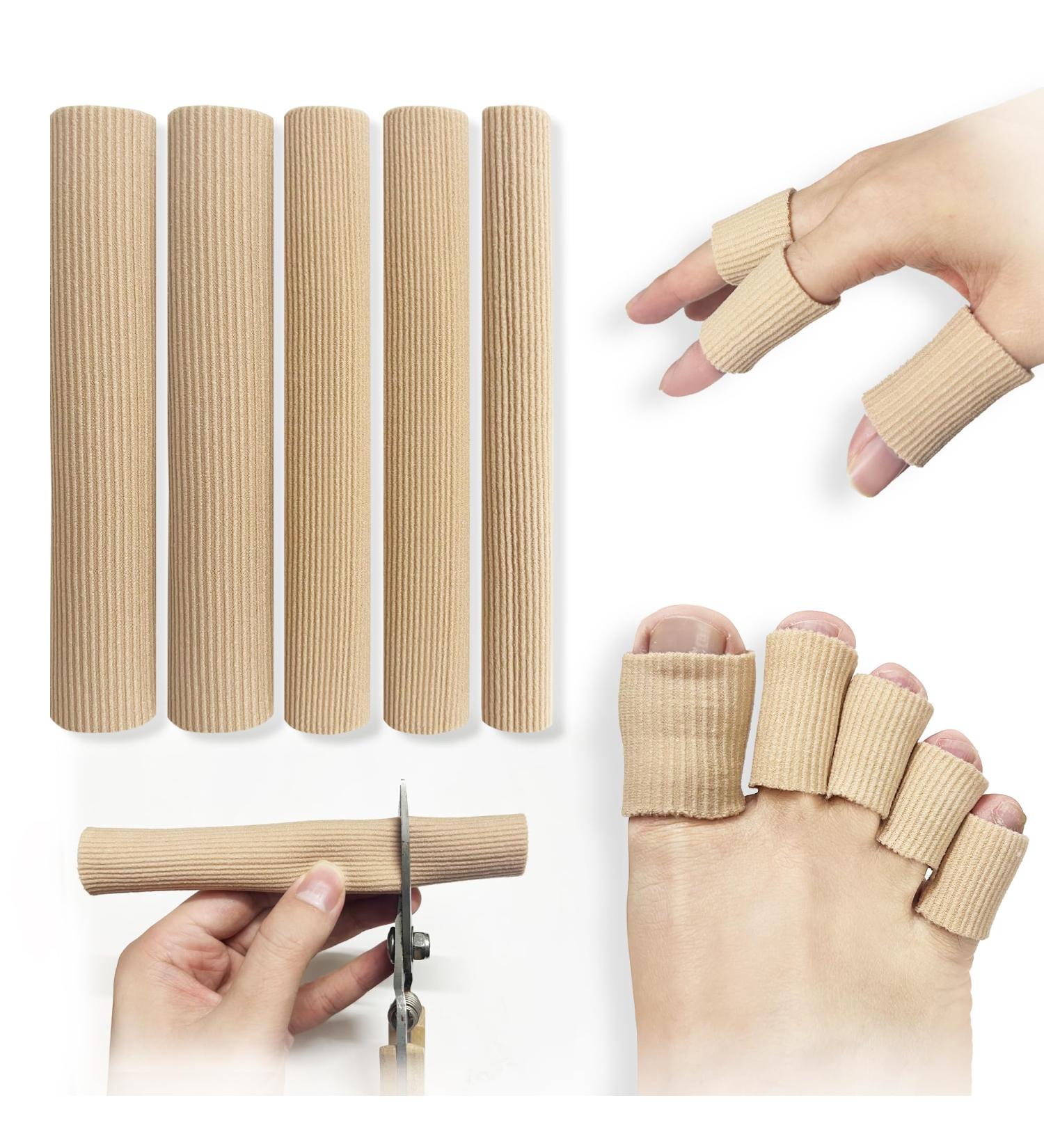 5 Pieces Cutable Silicone Toe Protection Cushion Tube - Gel Bandage for Corns Blisters & Calluses - Available in S M L Sizes for Men & Women - Buy Online on GoSupps.com