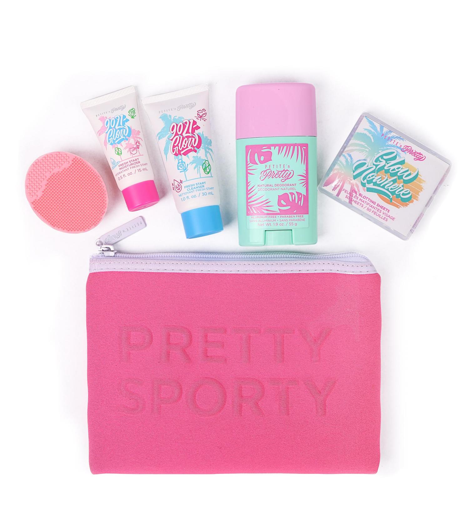 Petite 'N Pretty Sporty Set for Kids Teens & Tweens | Complete Skin Care Kit with Cleanser Moisturizer Oil Blotting Sheets & Natural Deodorant - Travel Essentials for Fresh Glowing Skin - Buy Online on GoSupps.com