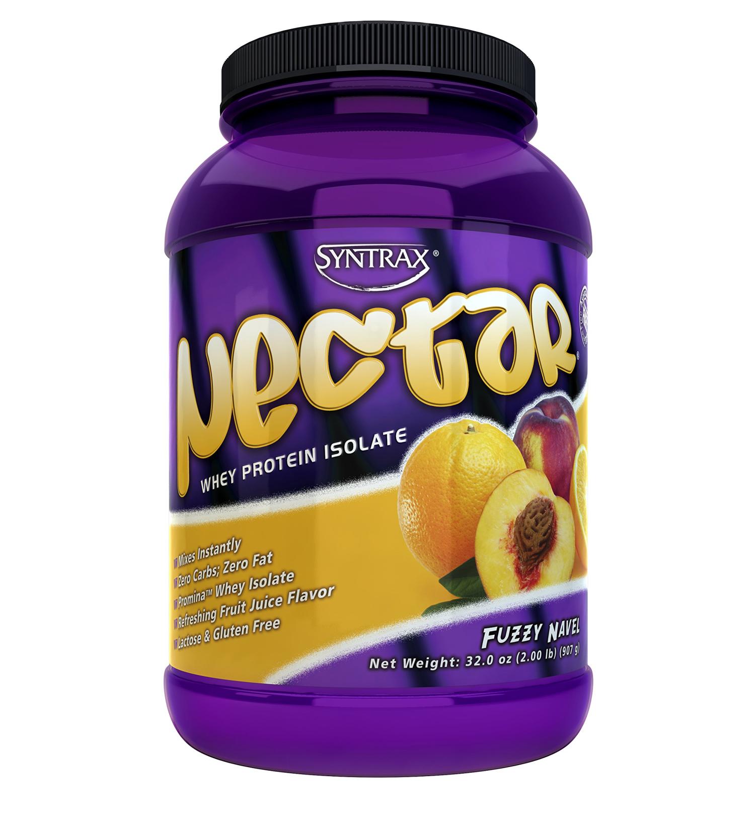 Syntrax Nectar GrassFed Whey Protein Isolate - Fuzzy Navel Flavor - 2lb (32oz) - Orange-Peach Infusion - Buy Online on GoSupps.com