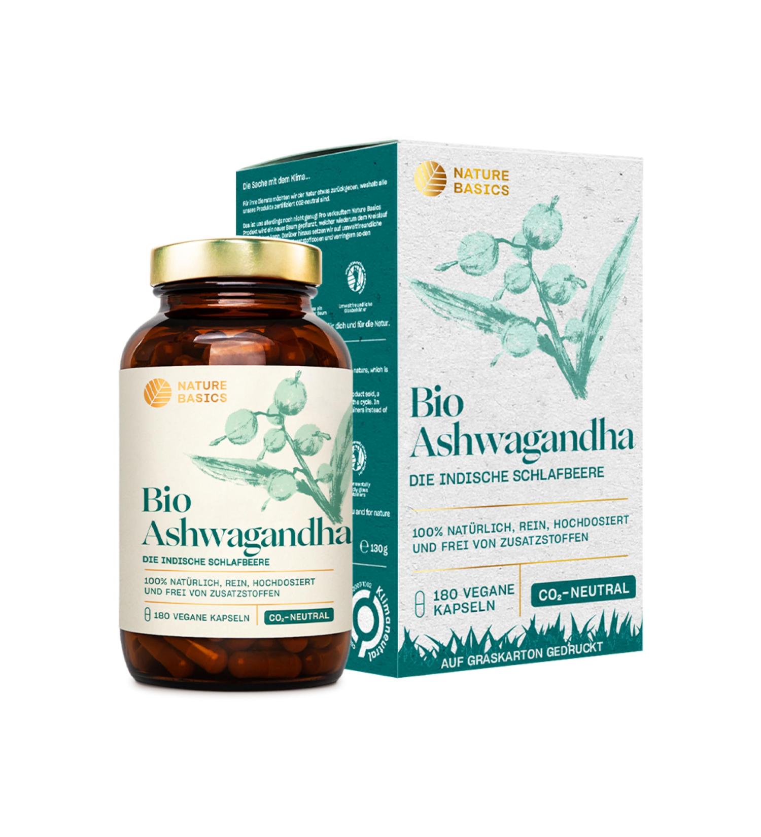Bio Ashwagandha 180 Capsules | 1800mg Vegan & Pure Indian Sleepberry | High-Quality Sustainable Supplement for Stress & Sleep - Buy Online on GoSupps.com