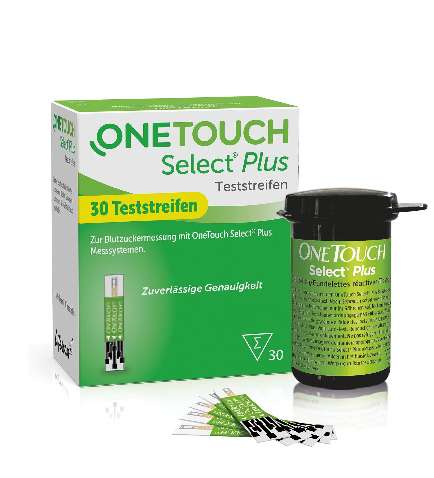 OneTouch Select Plus Blood Glucose Test Strips - 30 Count | Accurate Diabetes Management & Measurement - Buy Online on GoSupps.com