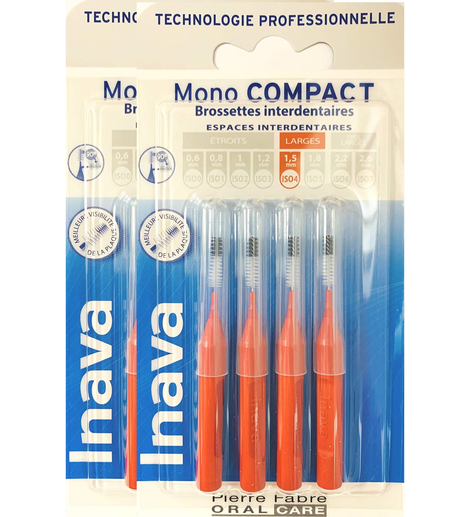 Inava Mono Compact Interdental Brush - Large Red (1.5 mm) - 8 Pieces - International Shipping Available - Buy Online on GoSupps.com