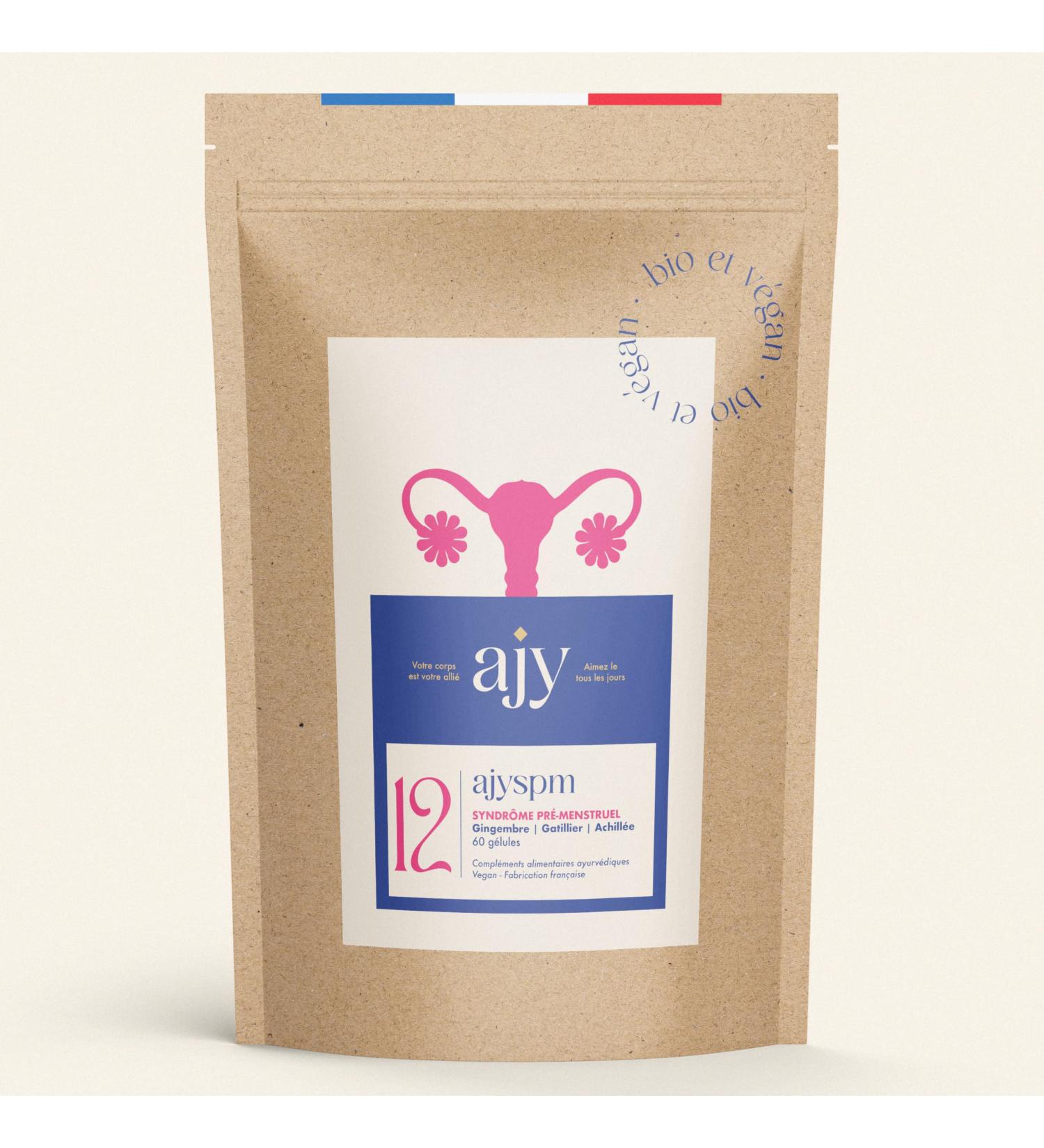 AJY SPM Menstrual Comfort SPM + Painful Periods | Organic Chatthrie Yarrow Ginger | 420mg/ Softgels 90 Capsules - Buy Online on GoSupps.com