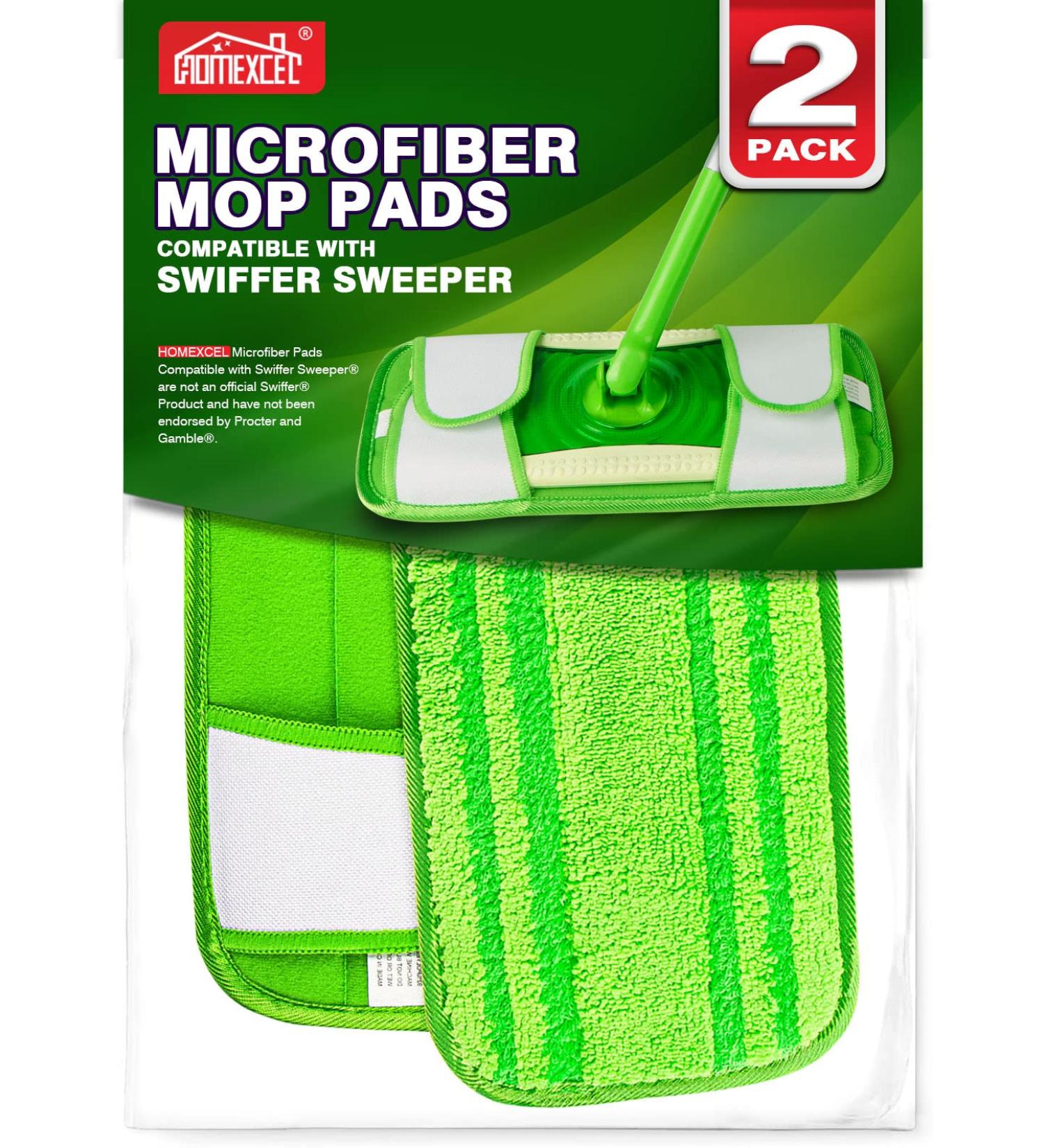 HOMEXCEL Reusable Microfiber Mop Pads for Swiffer Sweeper Mops - Pack of 2 - Buy Online on GoSupps.com