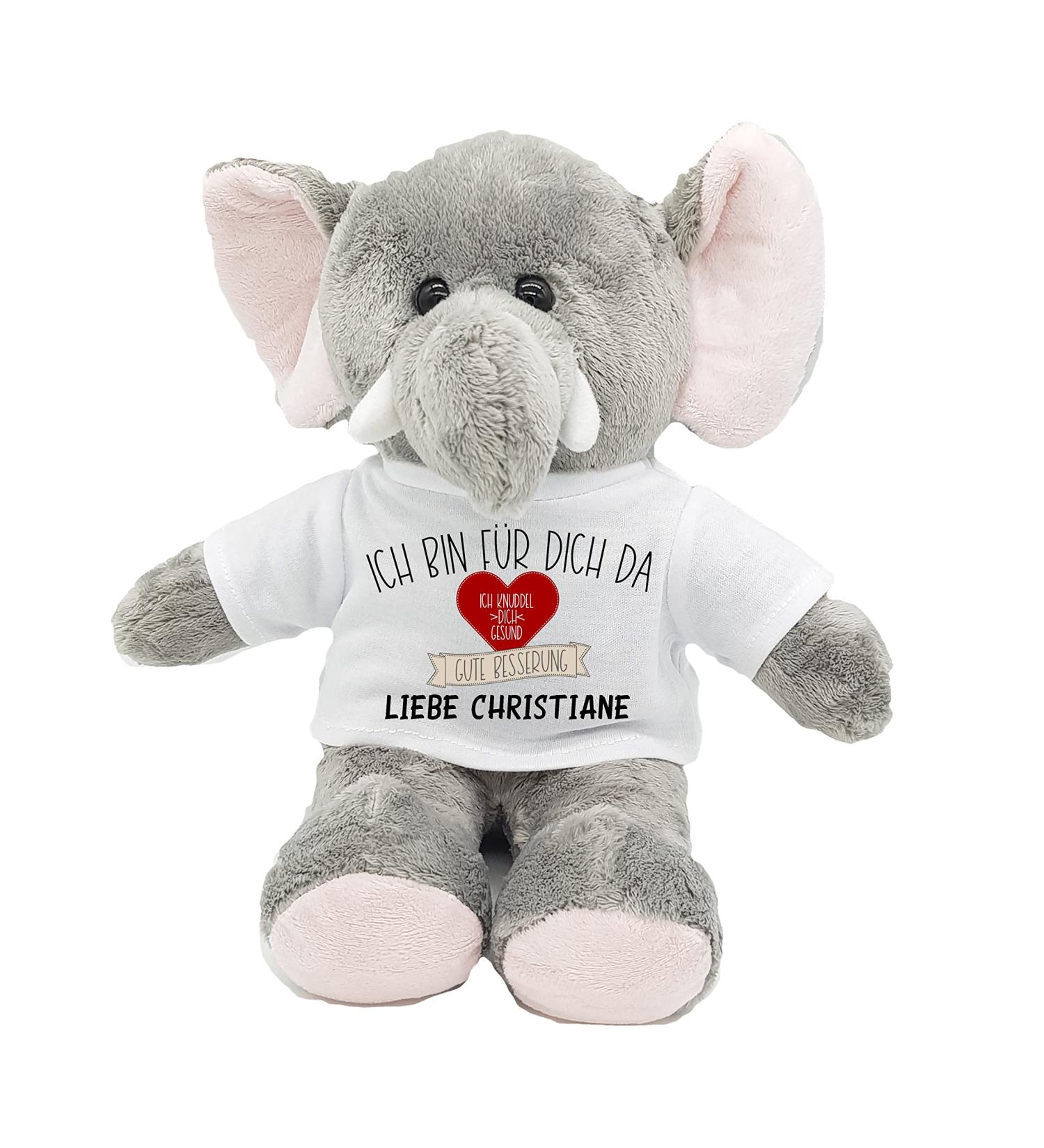 Kilala Get Well Soon Elephant with desired name personalized alternative card for recovery wishes (I am here for you)