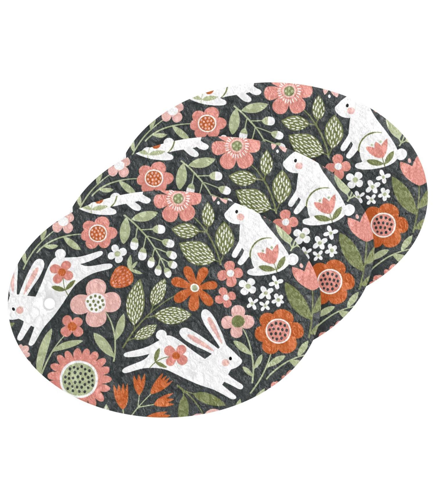 3-Pack Cleaning Kitchen Sponges Oval Cute Rabbit Kitchen Cellulose Dishwashing Wood Pulp Cotton - Buy Online on GoSupps.com