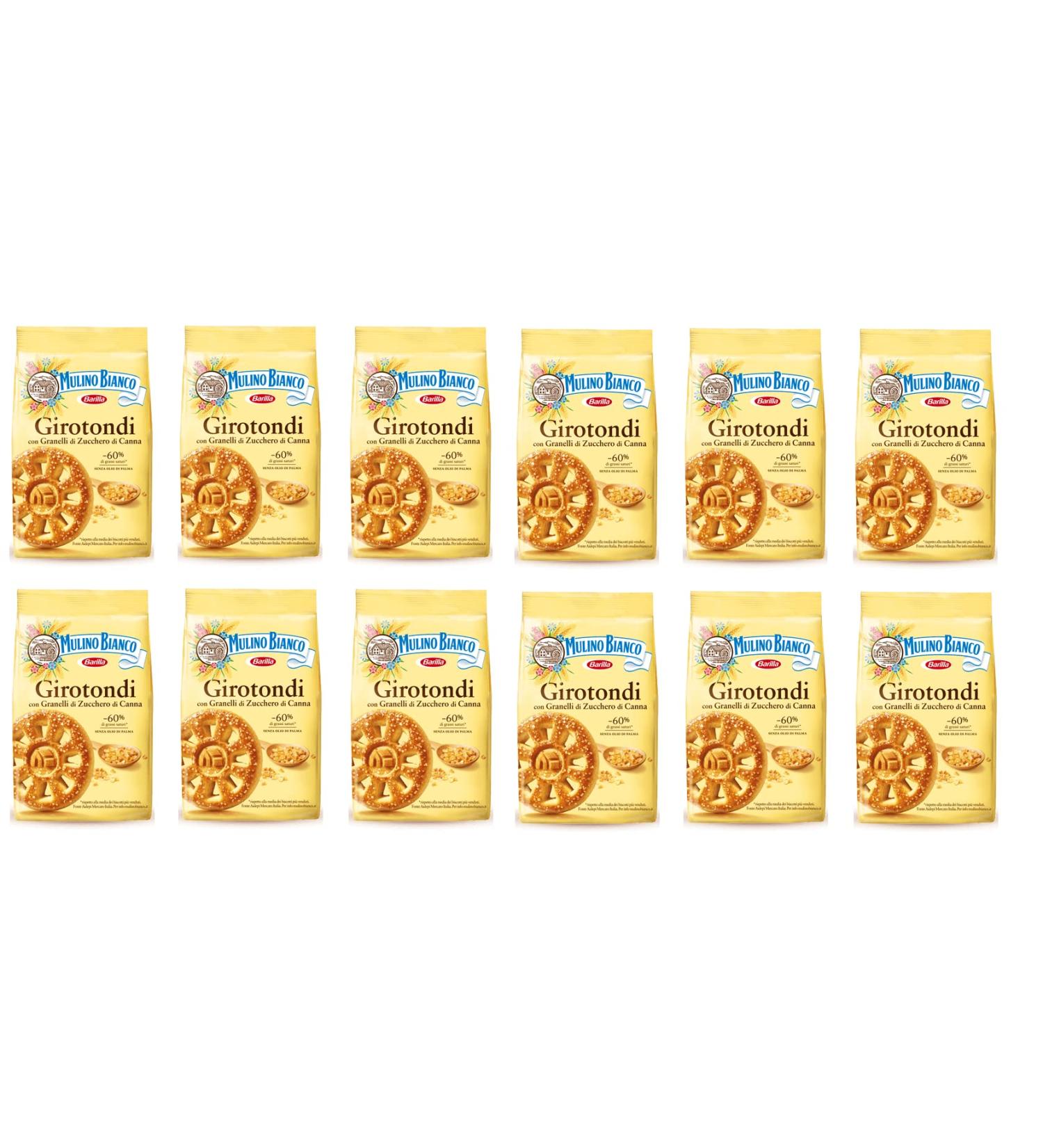  Mulino Bianco Pack of 12 Mulino Bianco Girotondi biscuits with sugar granules 350g - Buy Online on GoSupps.com