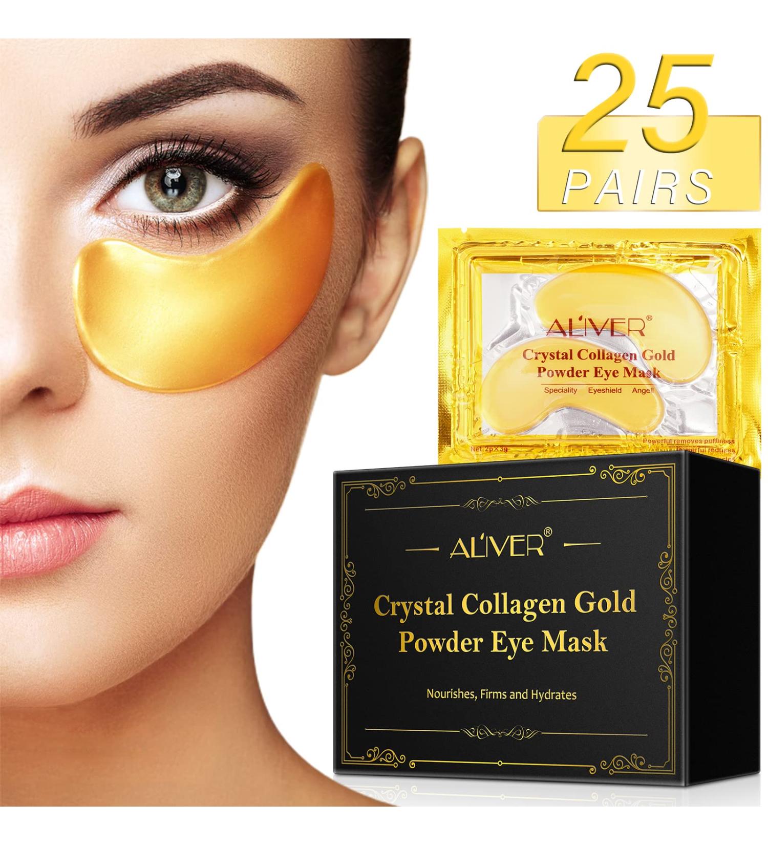 24K Gold Eye Pads - 25 Pairs for Dark Circles Anti-Aging with Hyaluronic Acid Collagen & B5 | Moisture-Giving & Reduces Puffiness - Buy Online on GoSupps.com