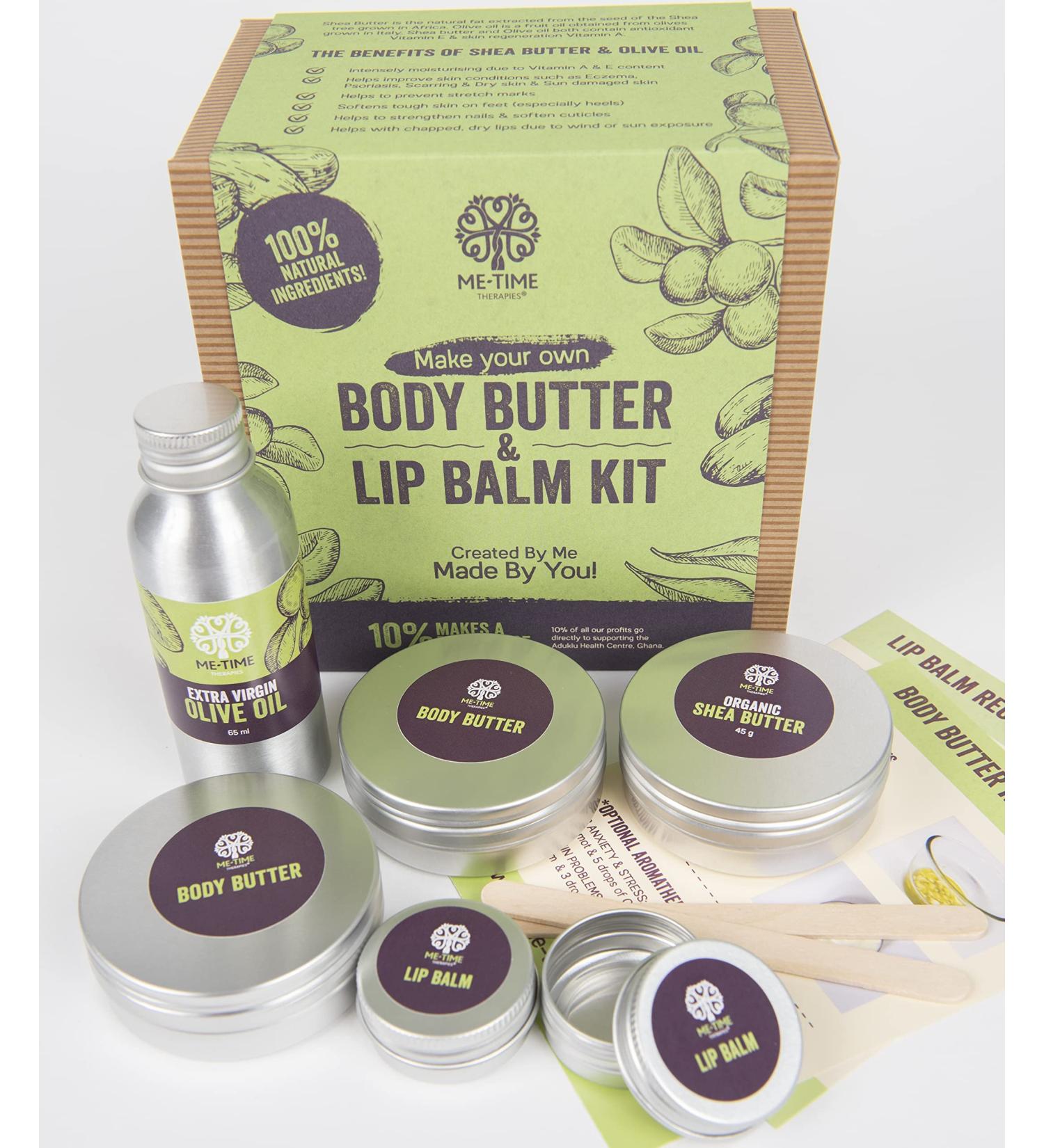 DIY Body Butter & Lip Balm Kit | Vegan Beauty Gift Set for Teens | Teen Birthday Gift | Ethical 100% Natural Ingredients | Craft Kit for Creative Fun - Buy Online on GoSupps.com