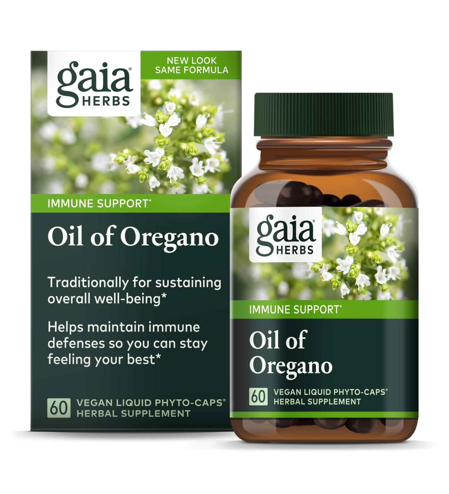 Gaia Herbs Oil of Oregano - 60 Vegan Liquid Phyto-Caps for Immune Support - Buy Online on GoSupps.com