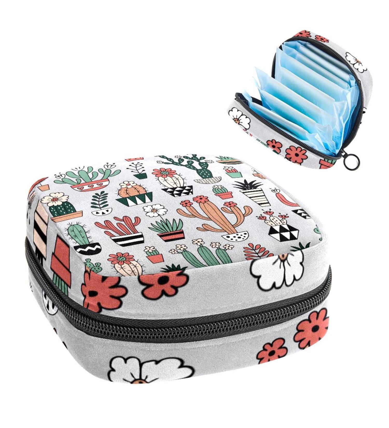 GIAPB Period Bag Sanitary Napkin Storage Pouch - Plants Flower Pattern Color3311 - Buy Online on GoSupps.com