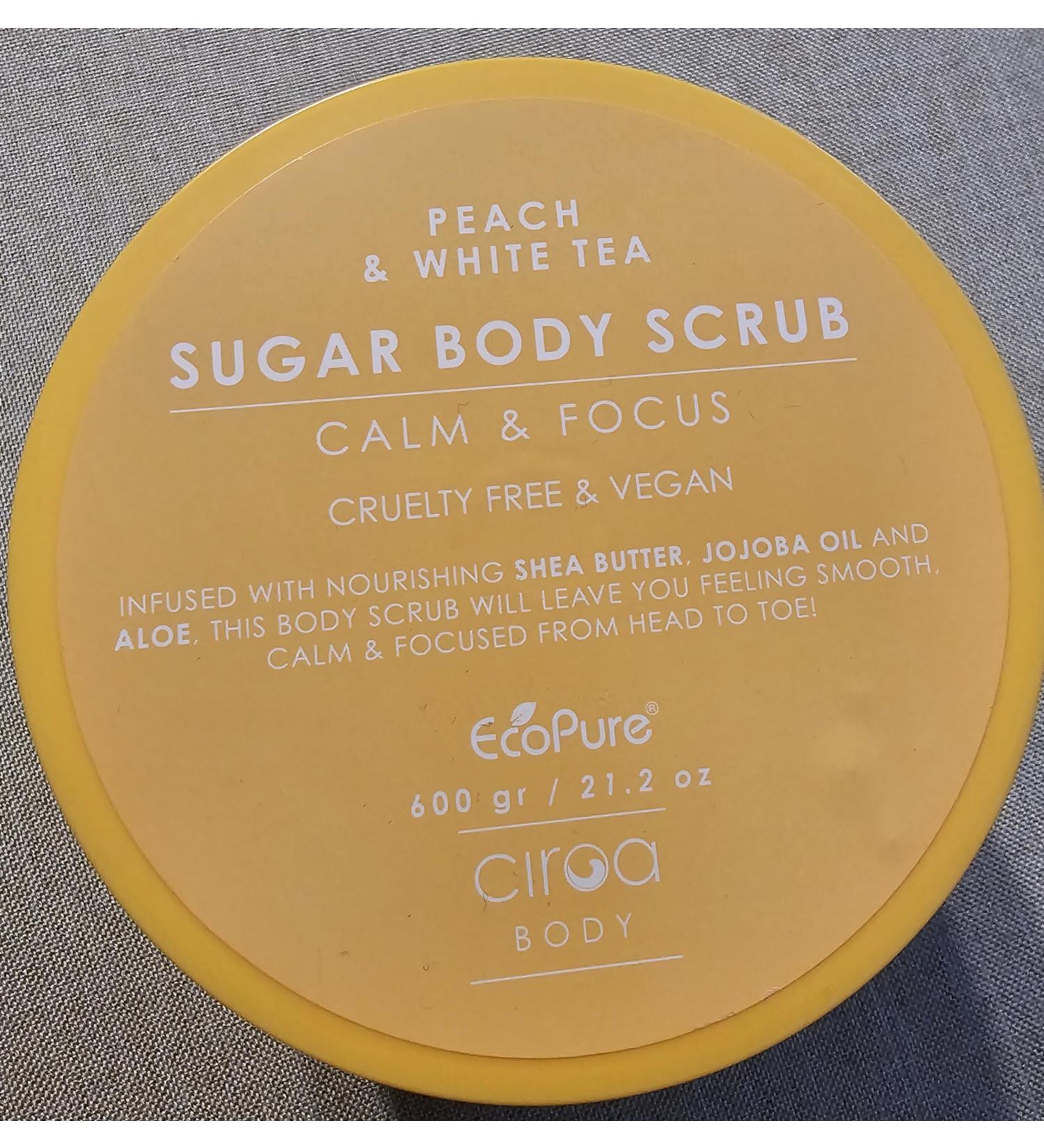 Peach & White Tea Sugar Body Scrub 21.2 oz | Vegan Exfoliating Scrub | Ciroa - Buy Online on GoSupps.com