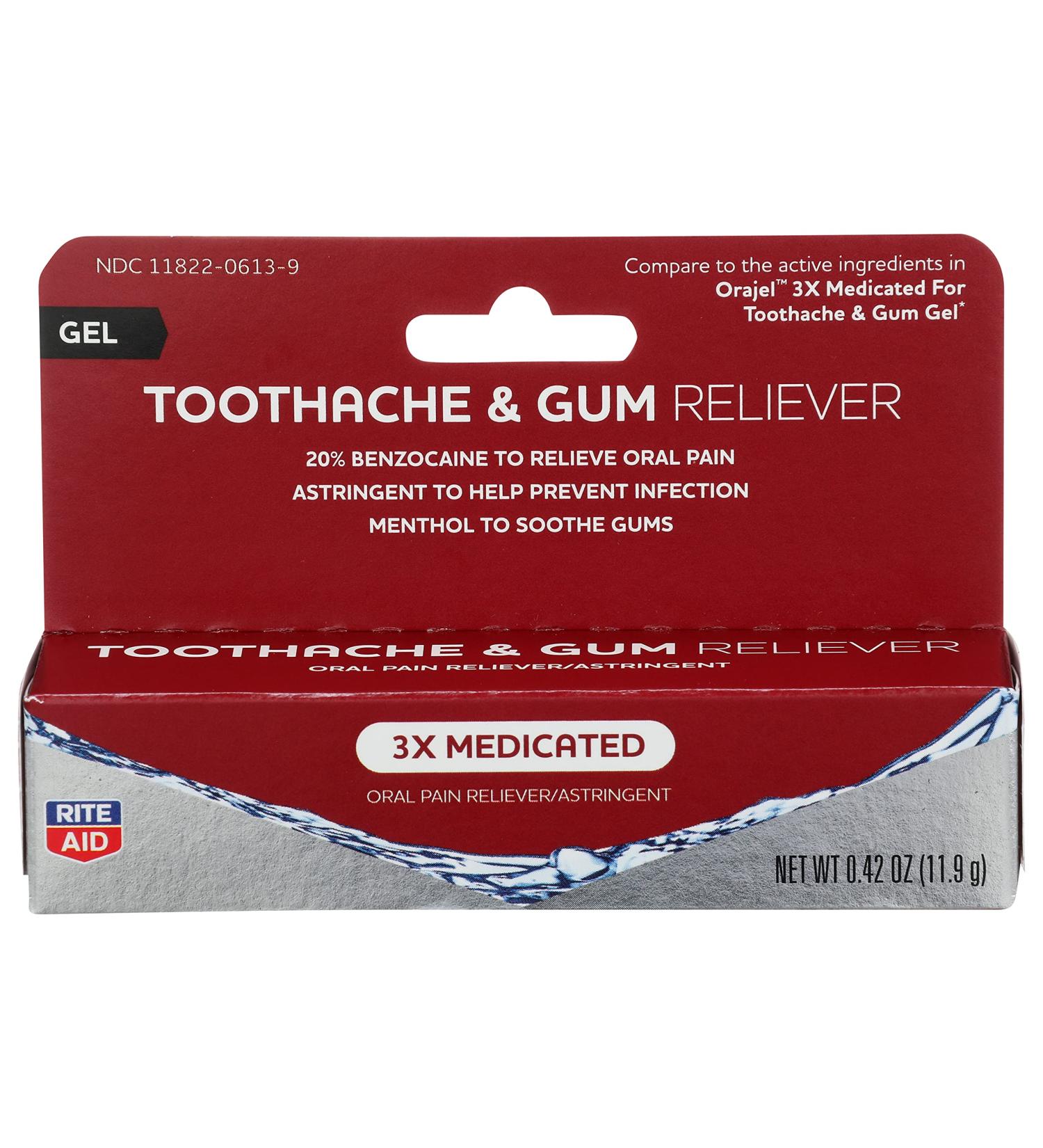 Rite Aid Toothache Relief Oral Gel - Fast-Acting Pain Relief - 0.42 oz - Buy Online on GoSupps.com