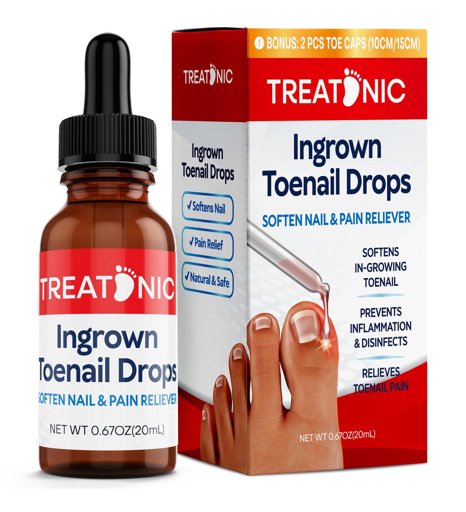 Treatonic Ingrown Toenail Treatment Kit - Pain Relief & Softener with Silicone Gel Toe Caps - Buy Online on GoSupps.com