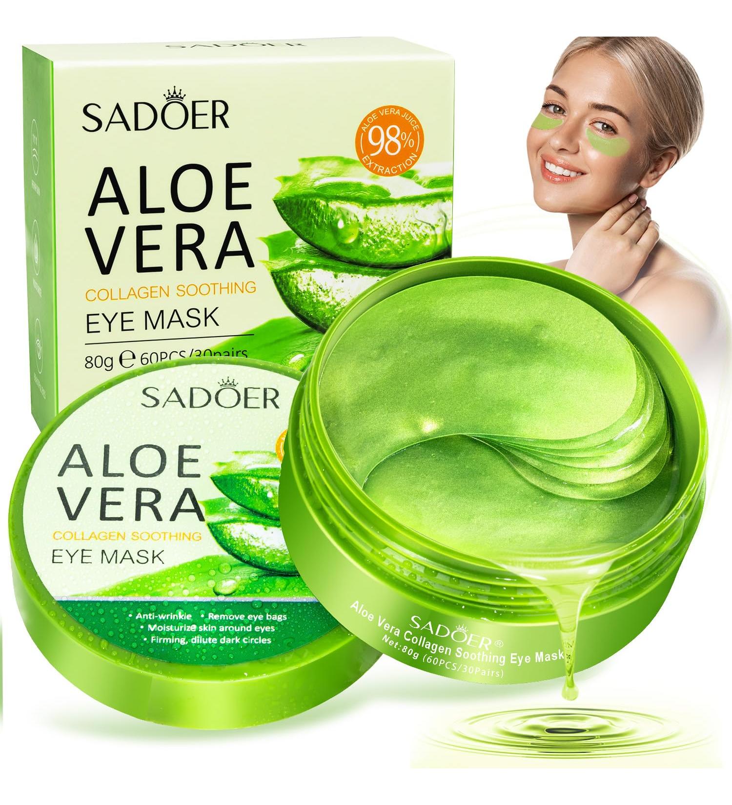 60 Premium Eye Pads - Anti-Aging Hyaluron & Collagen Masks for Dark Circles Puffiness and Wrinkles - Effective Eye Treatment (Pale Green) - Buy Online on GoSupps.com