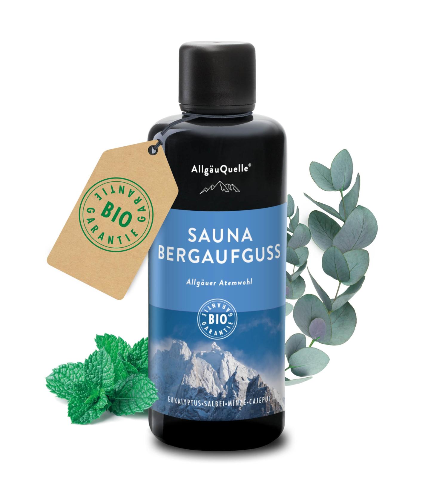 Allg uQuelle Sauna Infusion - 100% Organic Breath Well Mint Sage Cajeput Oil 100ml | International Shipping - Buy Online on GoSupps.com