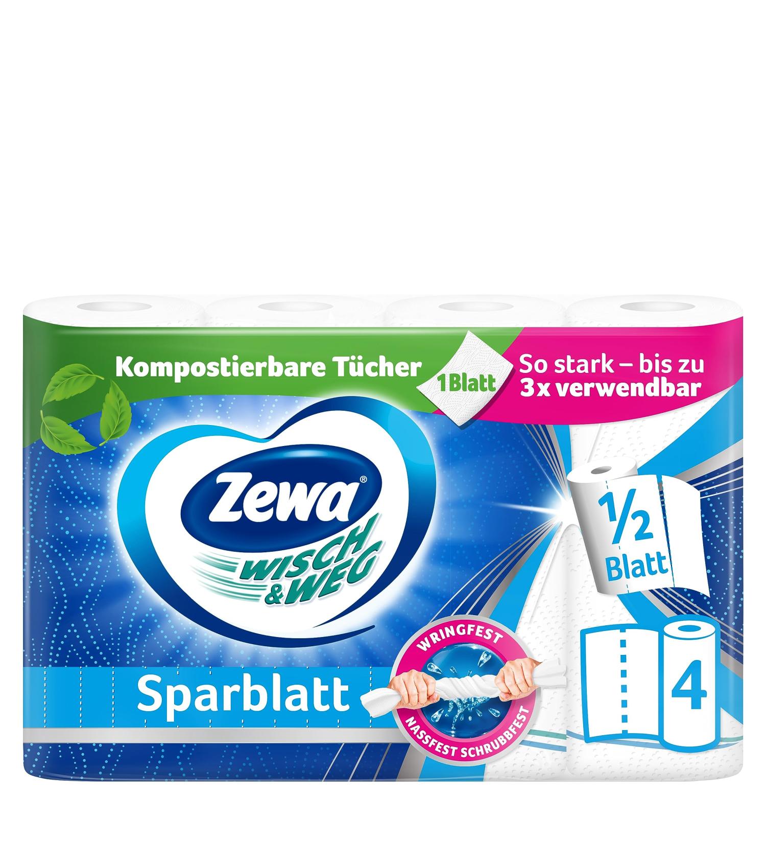 Zewa Wipe and Go kitchen rolls "Sparblatt" 4 x 74 sheets 1 pack (1 x 4 pieces)