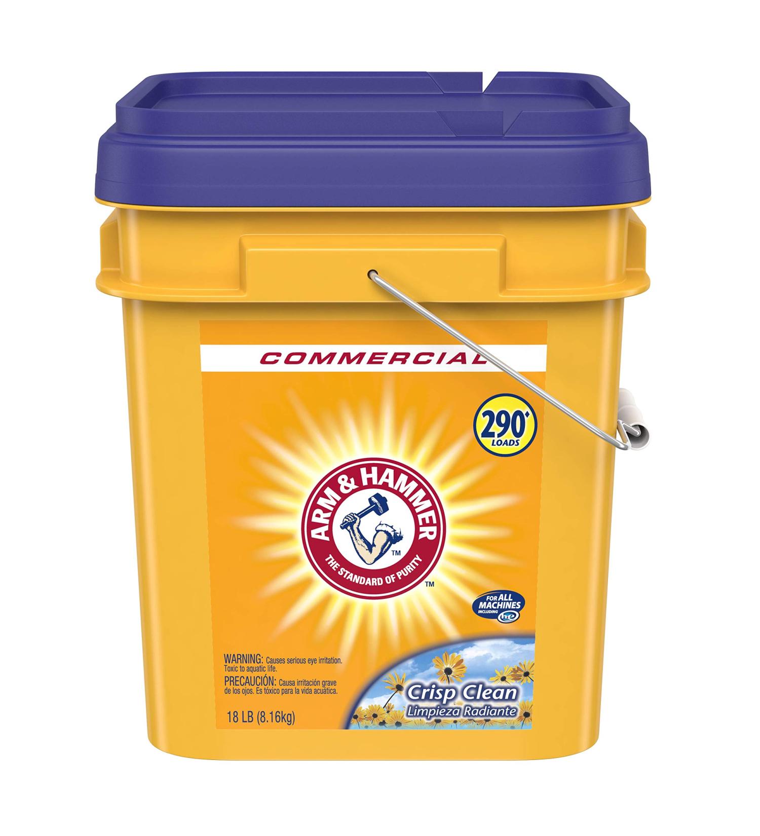 Arm & Hammer 33200-01001 Powder Laundry Detergent, Crisp Clean, 18lb Pail