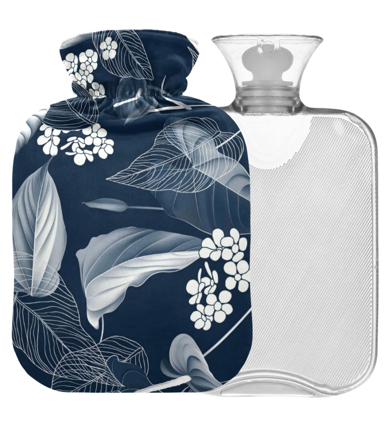 NAANLE Vintage Palm Leaf Hot Water Bottle - 1L Thermal Relief for Back Pain & Cold Therapy - Buy Online on GoSupps.com