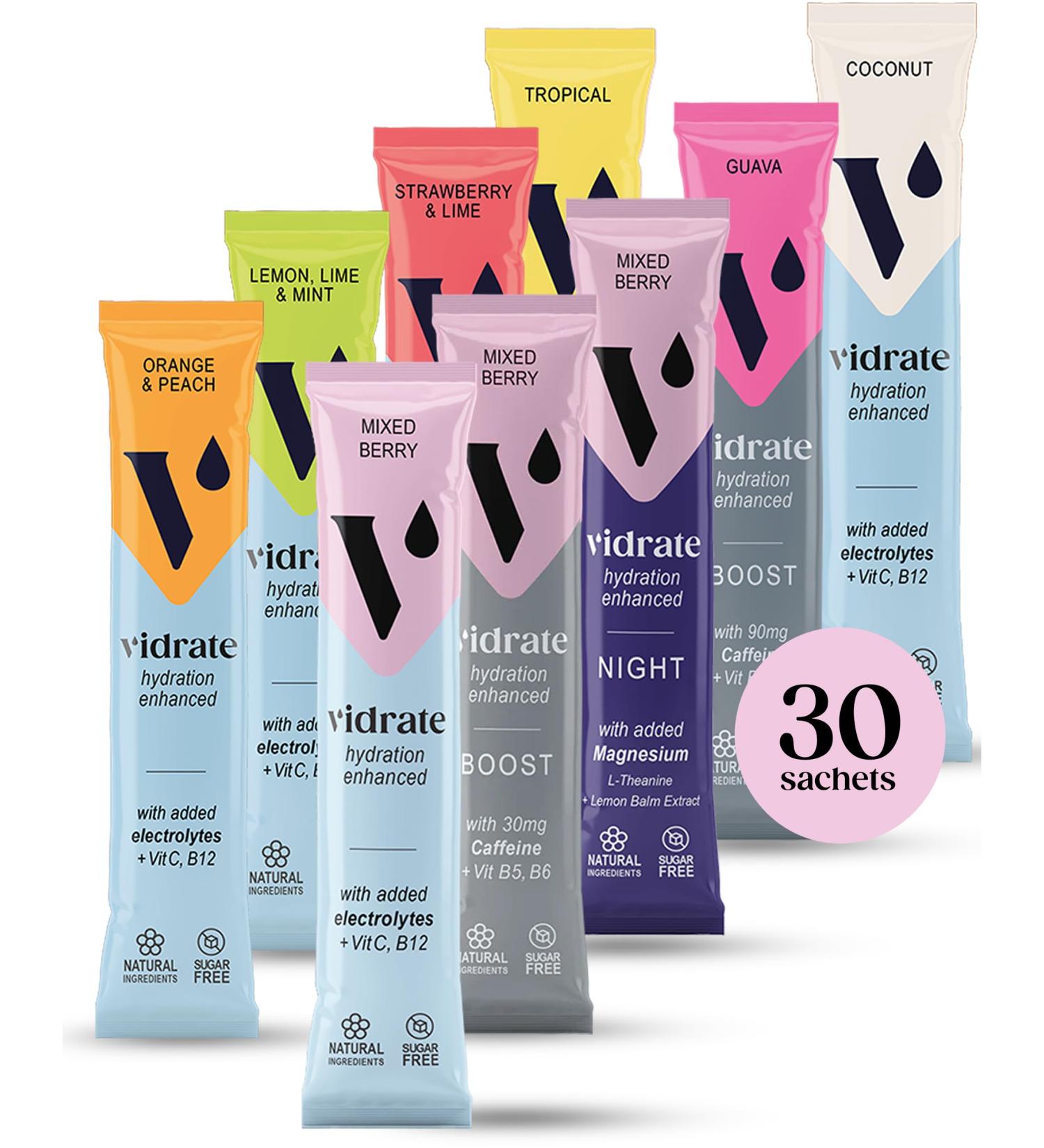  ViDrate ViDrate Sugar Free Electrolyte Powder 30 Bags Vegan Suitable 30 Bags - Buy Online on GoSupps.com