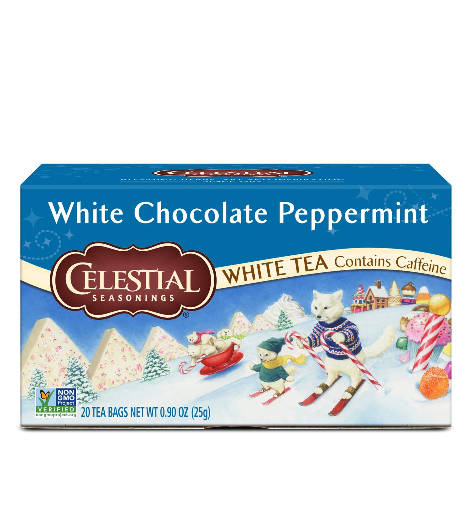 Celestial Seasonings White Chocolate Peppermint White Tea - 20 Tea Bags (Pack of 6) | Caffeinated Herbal Tea Blend - Buy Online on GoSupps.com