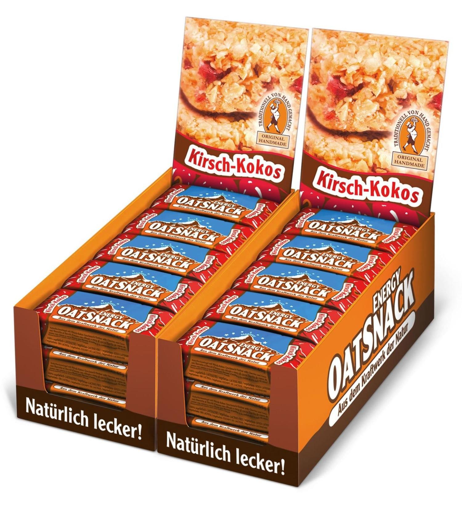 Buy Energy OatSnack Cherry-Coconut Bars - Handmade Natural Snack 30 x 65g (1950g) - Ideal for Health & Energy Boost - International Shipping Available - Buy Online on GoSupps.com