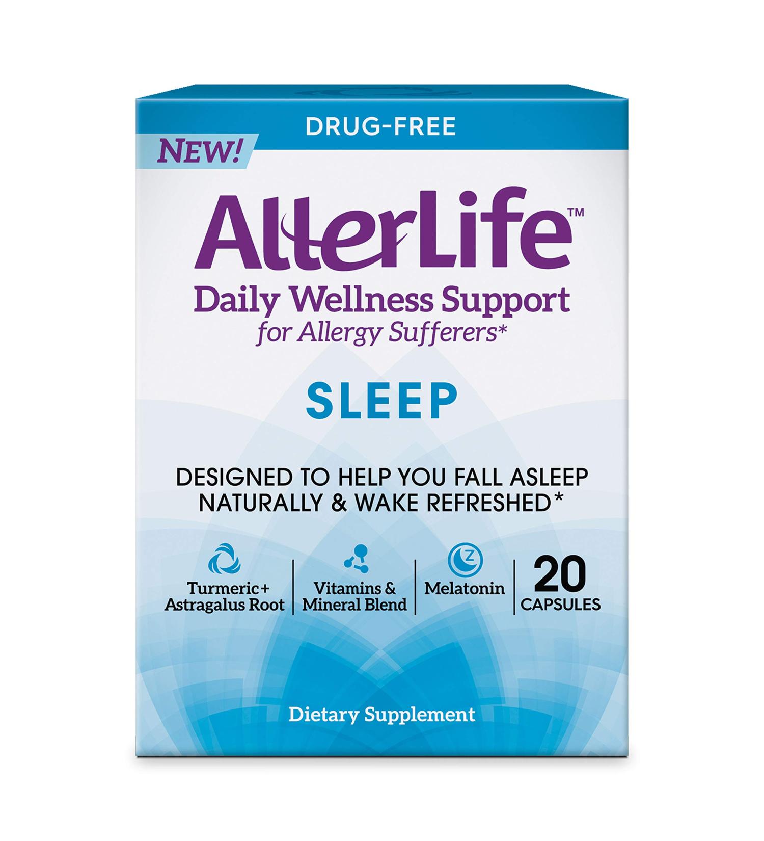 Allerlife Sleep Capsules: Daily Allergy Supplements & Sleep Aid - 20 Count - Buy Online on GoSupps.com