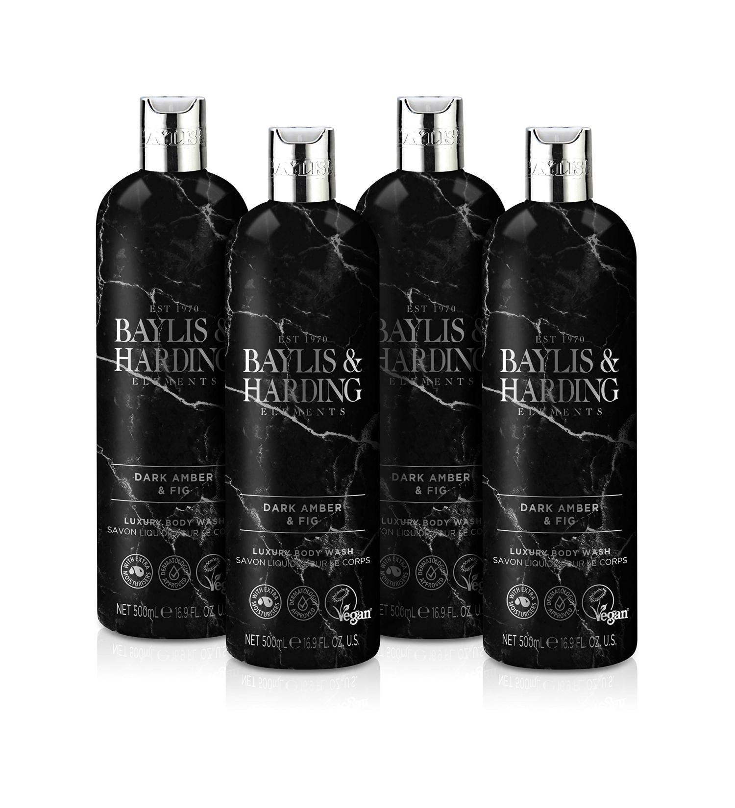 Baylis & Harding Liquid Body Wash Soap Elements Dark Amber & Fig 16.9oz/500ml (4-Pack) - Buy Online on GoSupps.com