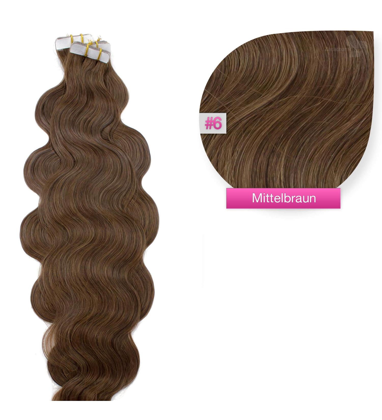 Buy 40 Strands 60cm Wavy Tape-In Remy Human Hair Extensions | Corrugated Glue-In Hair Sealing Solution - Buy Online on GoSupps.com