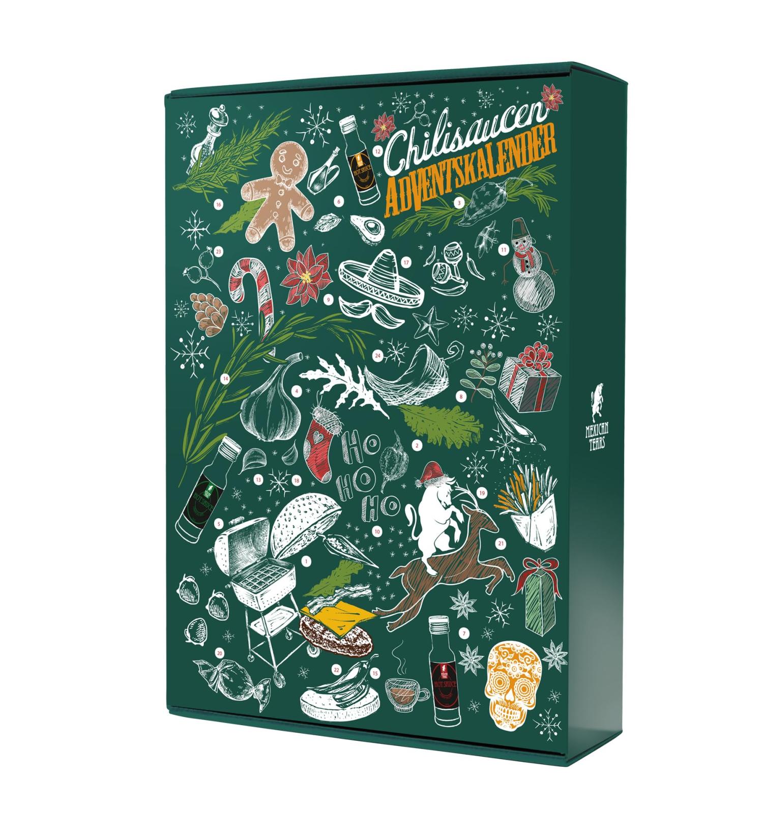 Mexican Tears Sharp Sauce Advent Calendar | 24 Unique Chili Sauces in Glass Bottles | Limited Edition 20ml Collection - Buy Online on GoSupps.com