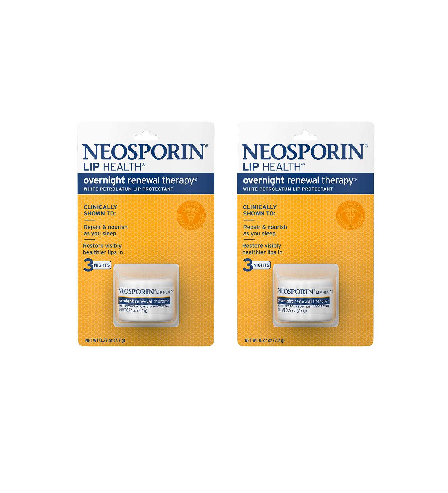Neosporin Lip Health Overnight Therapy - 2 Pack, Nourish & Repair Dry, Chapped Lips - Buy Online on GoSupps.com