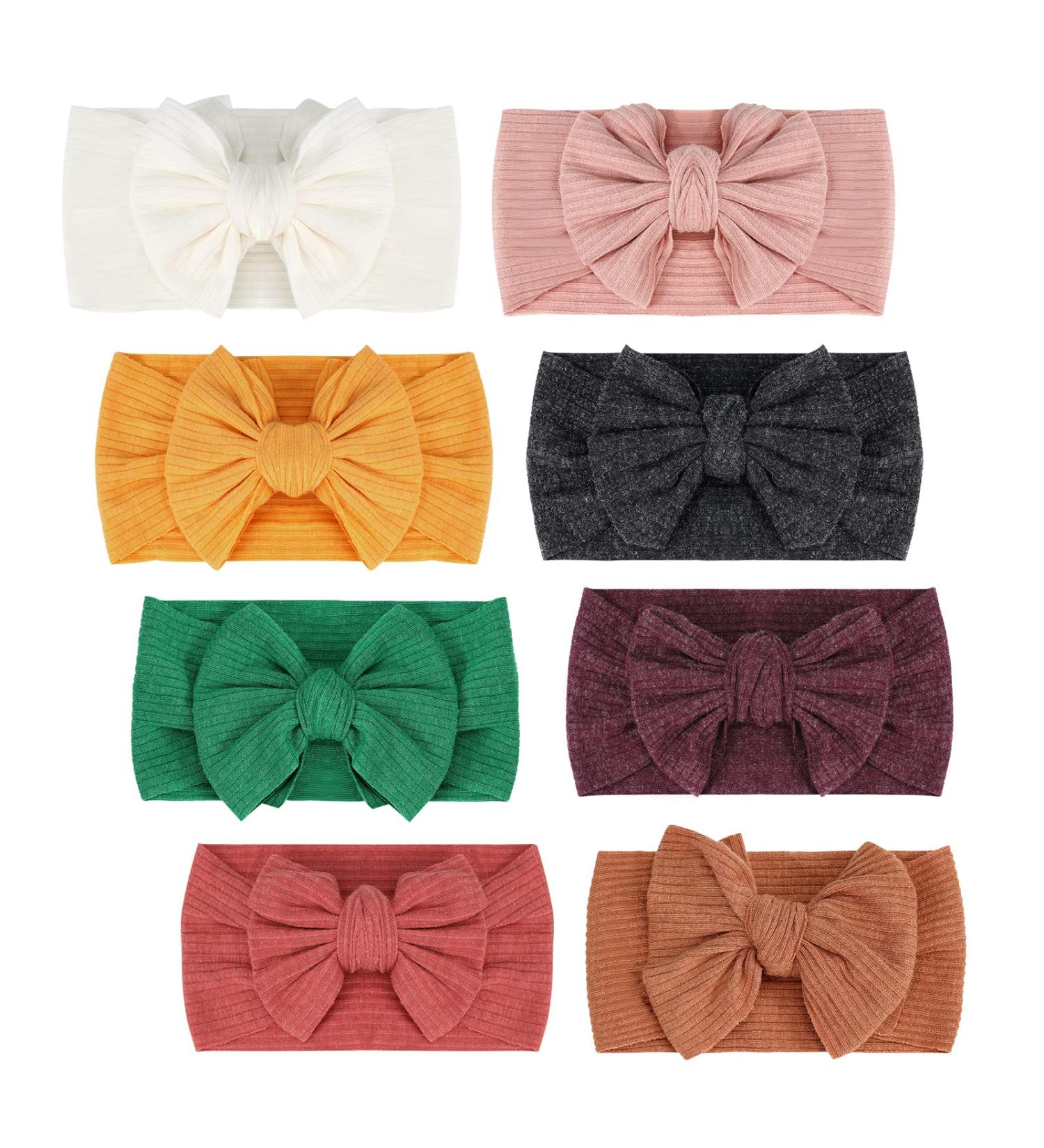 Macone Baby Grinding Head Strap | 8-Piece Floral Hair Accessories for Girls & Newborns - Elastic Baby Hair Bands with Large Loop Knot - Buy Online on GoSupps.com