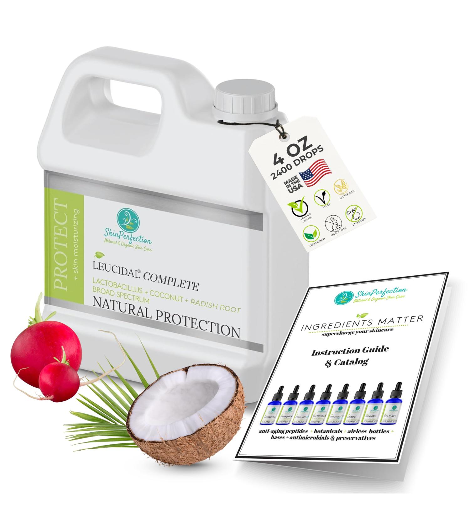 Leucidal Complete Natural Preservatives - Organic Cosmetic Protectant for Hair & Skincare | 4 oz Radish Root & AMTicide Coconut Ferment - Buy Online on GoSupps.com