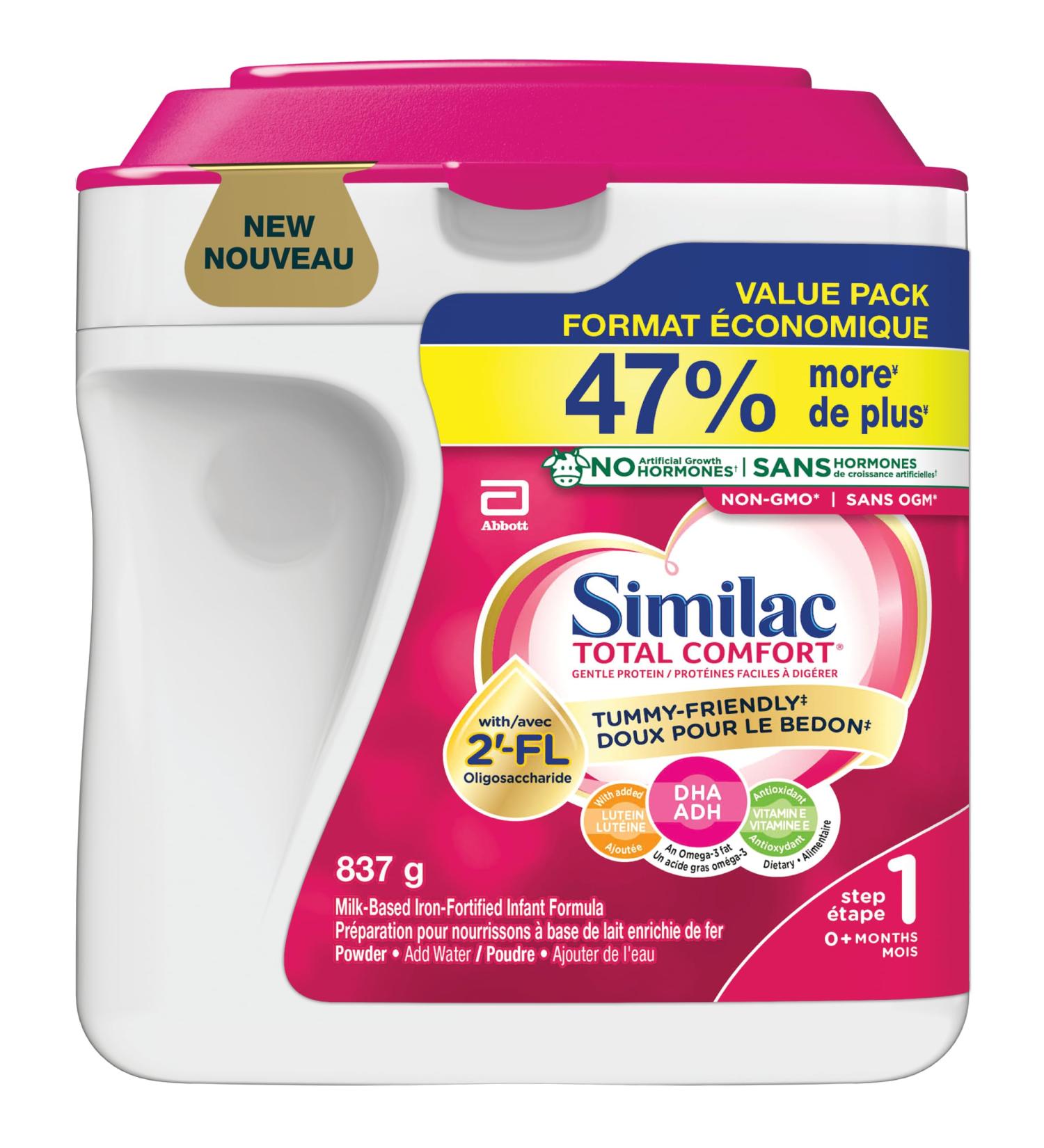 Similac Total Comfort Baby Formula Tummy-Friendly Easy To Digest Now With Breast Milk-Inspired Innovation 2 -FL 0+ Months Powder 837 g - Buy Online on GoSupps.com
