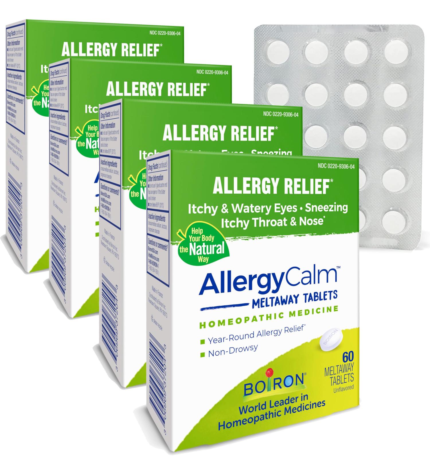 Buy Boiron AllergyCalm Tablets - 240 Count | Relief from Allergies & Hay Fever - Sneezing Runny Nose Itchy Eyes | Bundle Pack of 4 (60ct Boxes) - International Shipping Available - Buy Online on GoSupps.com